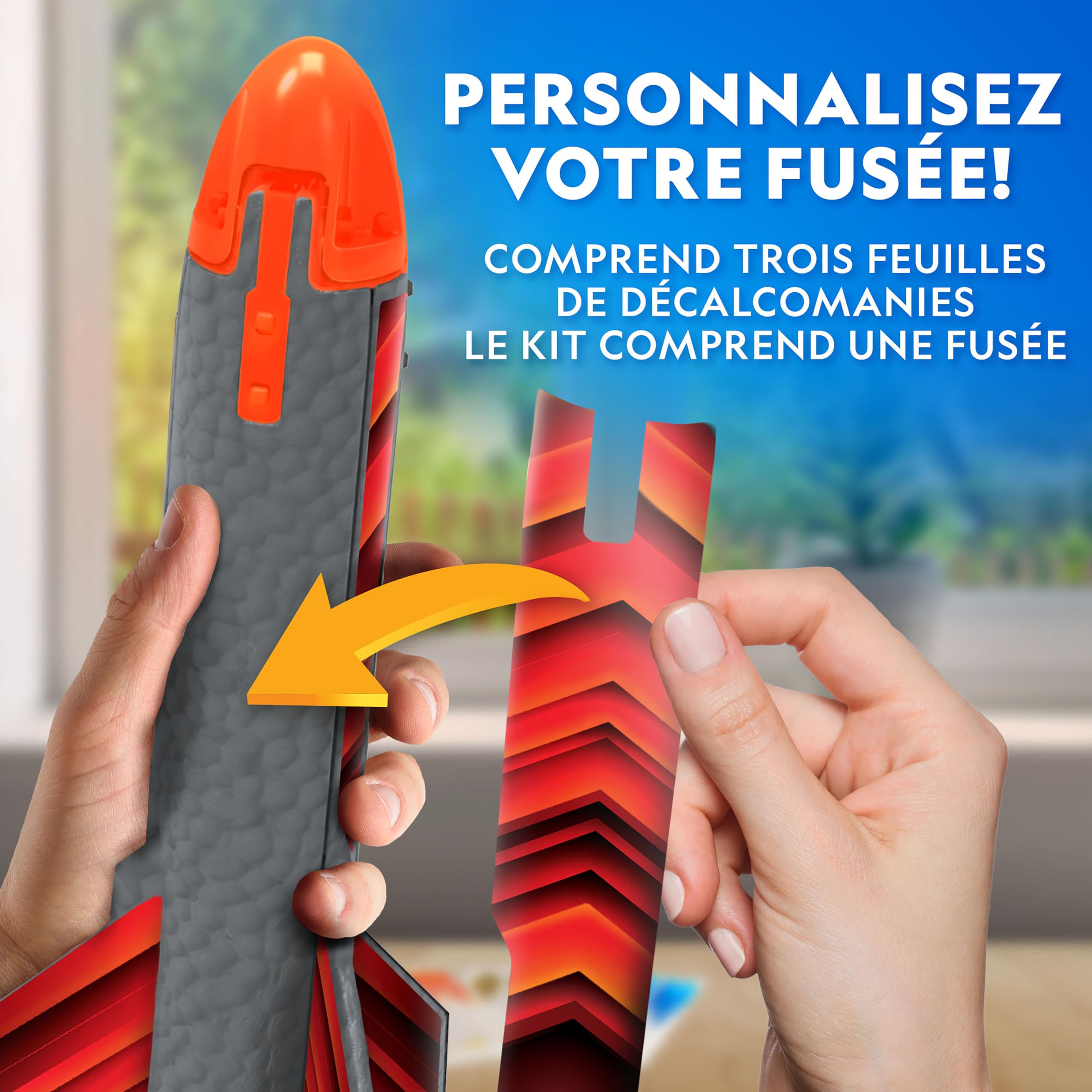 National Geographic fusée Power Rocket pour Enfants – Fusée motorisée Rechargeable avec Rampe de Lancement, atteint 60 mètres de Hauteur, Jouet d’extérieur à atterrissage sécurisé