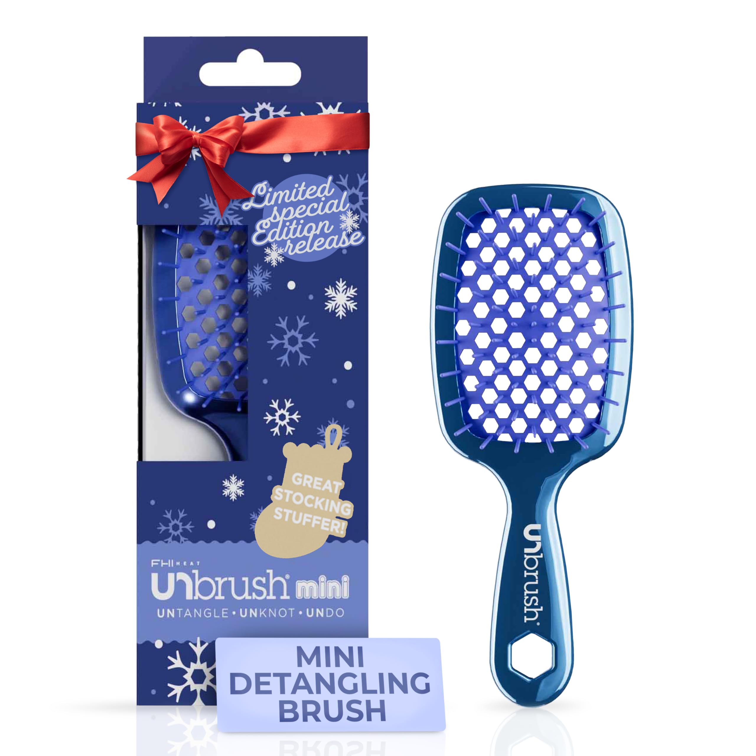 UNbrush Mini Holiday Hair Brush for Pain-Free Brushing On All Wet/Dry Hair Types