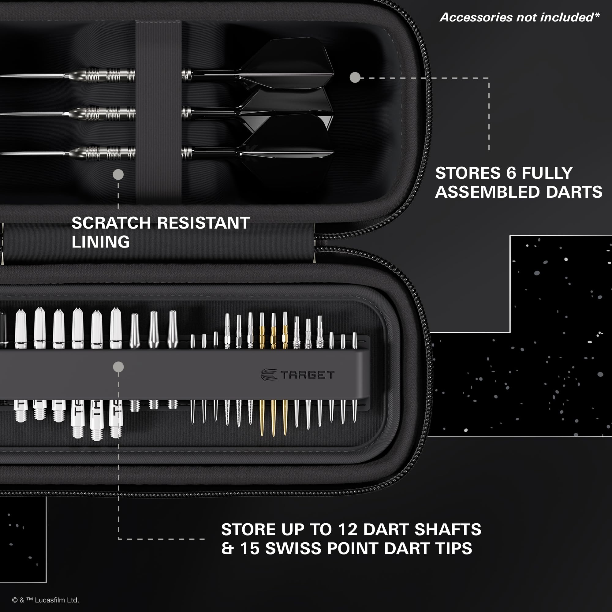 Target Darts Star Wars Stormtrooper Boa Cartera | Storm Trooper Estuche para Dardos Diseño Imperial, Compartimento para Puntas Swiss Point, Carcasa Rígida y Organizador Accesorios