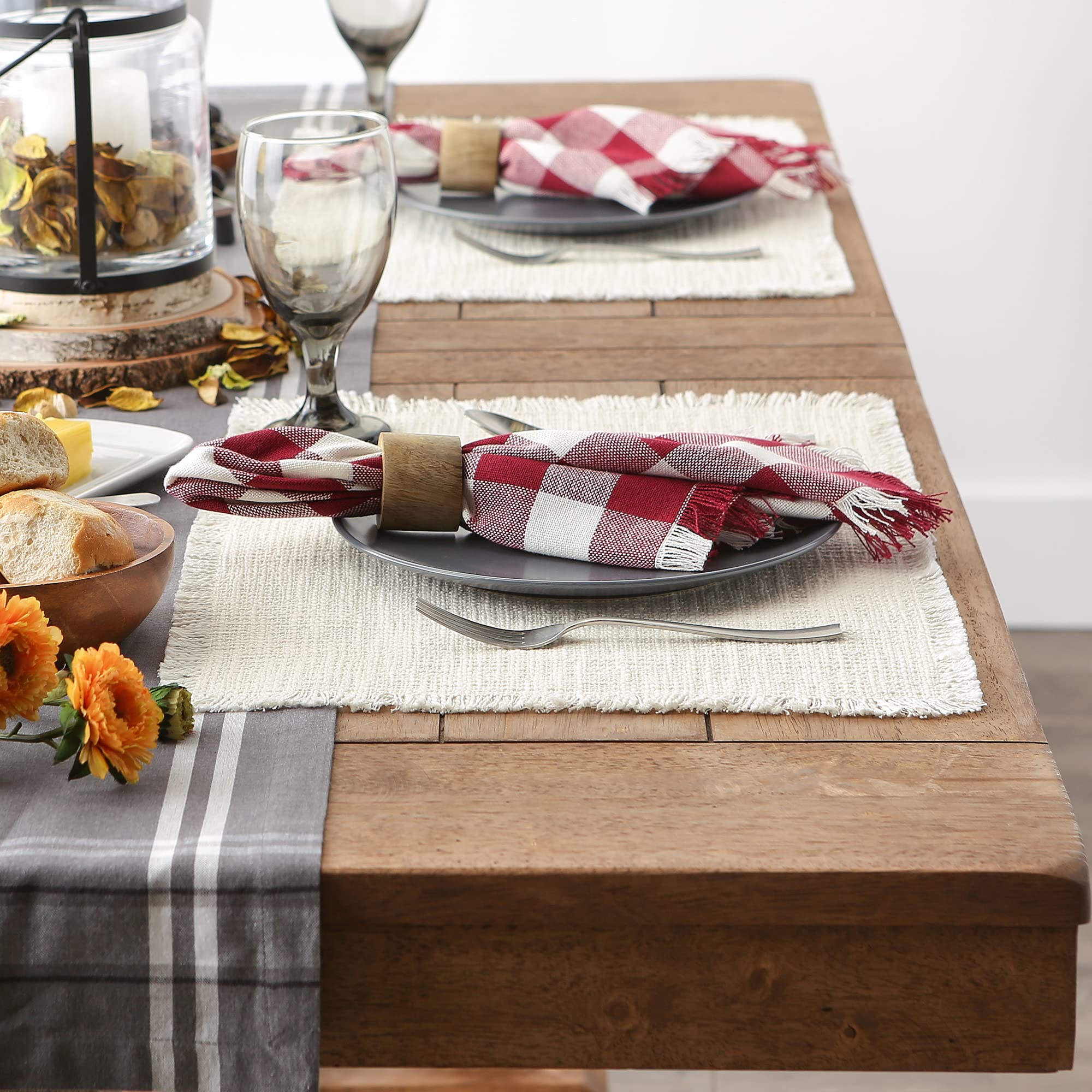 DII Classic Woven Table Collection, set di tovagliette per interni ed esterni, ovale, 30,5 x 45,7 cm, colore acqua, 6 pezzi