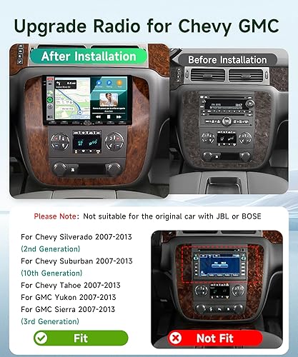 Miniatura 2 de Radio de coche estéreo de 8 núcleos 4G+64G para GMC Yukon Tahoe Suburban Chevy Silverado 2007-2013 estéreo con 5G WiFi DSP Carplay Android Auto,