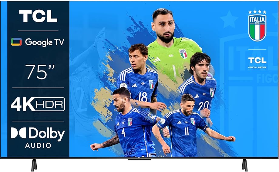 Tv 75 pollici tcl 4k hdr ultra hd google tv con design senza bordi 75P639