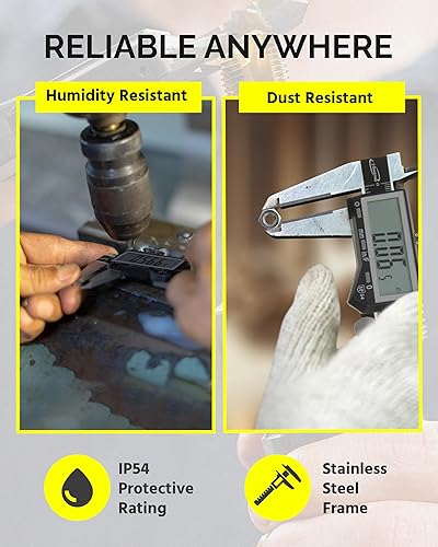 Miniatura 6 de iGaging Calibrador electrónico de Digitaces 0-8" IP54 Protección Pantalla grande PulgadamétricoFracciones Cuerpo de acero inoxidable