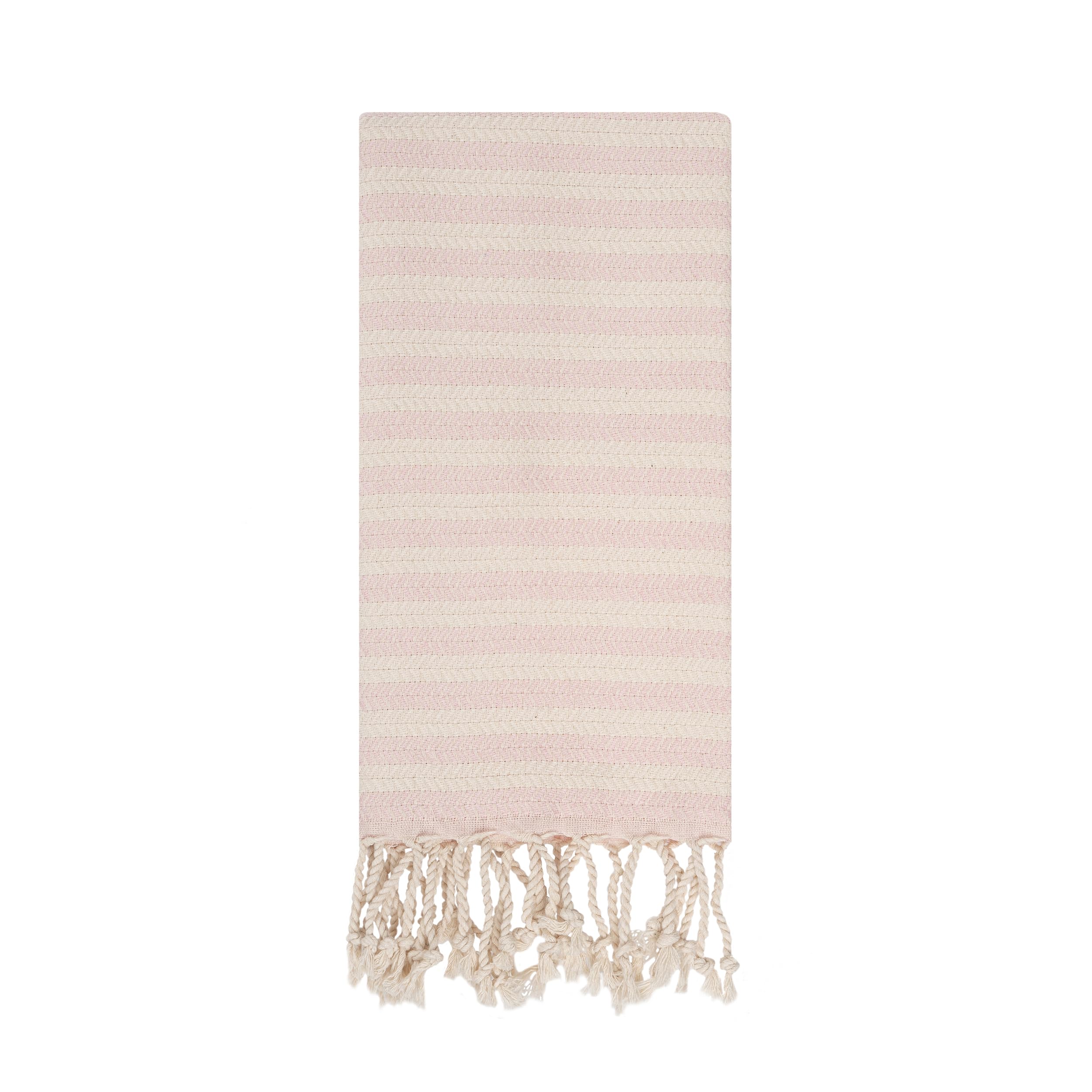 Blue Beach Turkish Towel Striped - 90 x180cm Large Turkish Hammam Peshtemal Towel - Super Absorbent, Quick Dry, Lightweight, Compact Towels for Swimming, Bath, Gym, Sauna and Travel (1, Pink)