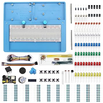 Makeronics 7-in-1 RAB Holder + 830 Tie-Points Breadboard+Electronics Fun Kit | Power Supply Module | Precision Potentiometer | Jumper Wires for Prototyping Circuit/Arduino/Raspberry Pi