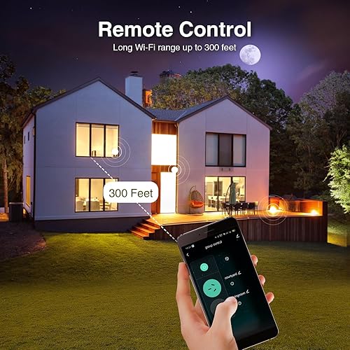 Miniatura 6 de GHome Smart Enchufe inteligente para exteriores, toma Wi-Fi para el hogar inteligente con 2 enchufes, resistencia a la intemperie IP64, compatible
