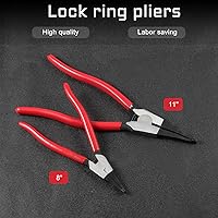 Vista 6 de Alicates de 8 Pulgadas para Anillo Circular - Alicates Especiales de Ángulo Inverso con Punta para Abrir Anillos, para Cajas de Transferencia