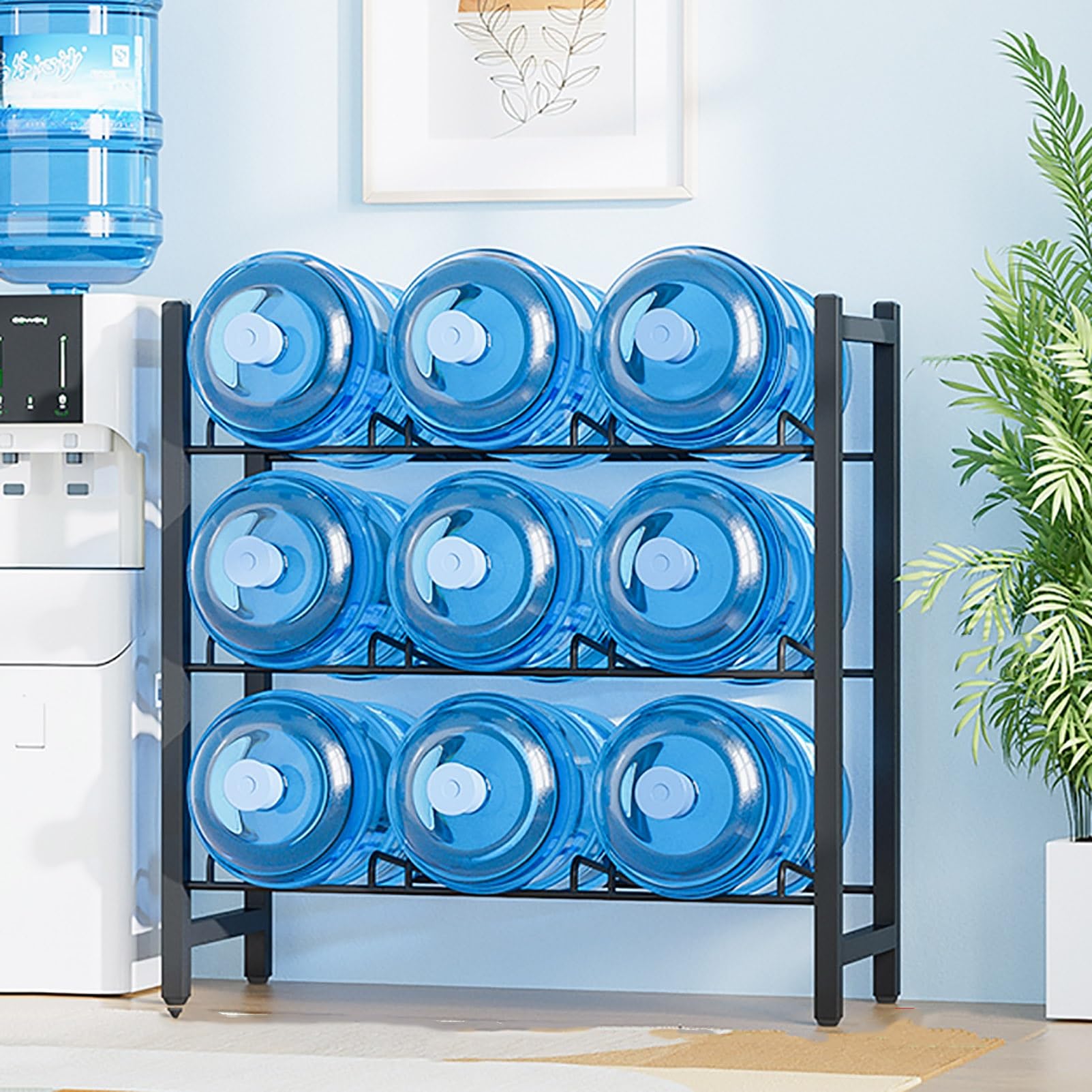 Estante ajustable para jarras de agua y dispensador vertical organizador de botellas