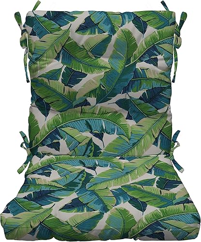 RSH DECOR Cojín de asiento de respaldo alto copetudo, 44 x 22 pulgadas, tela hilada para todo tipo de clima, resistente al agua y a la decoloración,