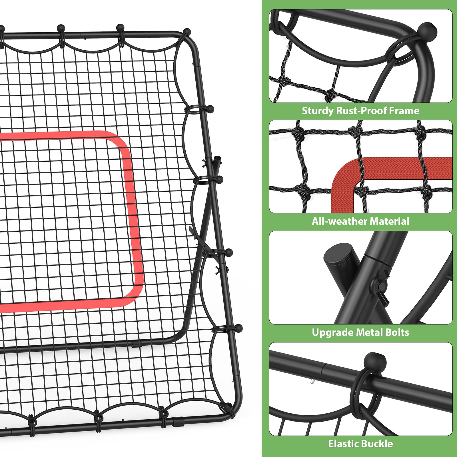 LIANTRAL Red de Rebote de Voleibol, Equipo de Entrenamiento portátil para fútbol, béisbol, Voleibol, Objetivo de Retroceso Ajustable para Tiro, Pase y Control de Entrenamiento