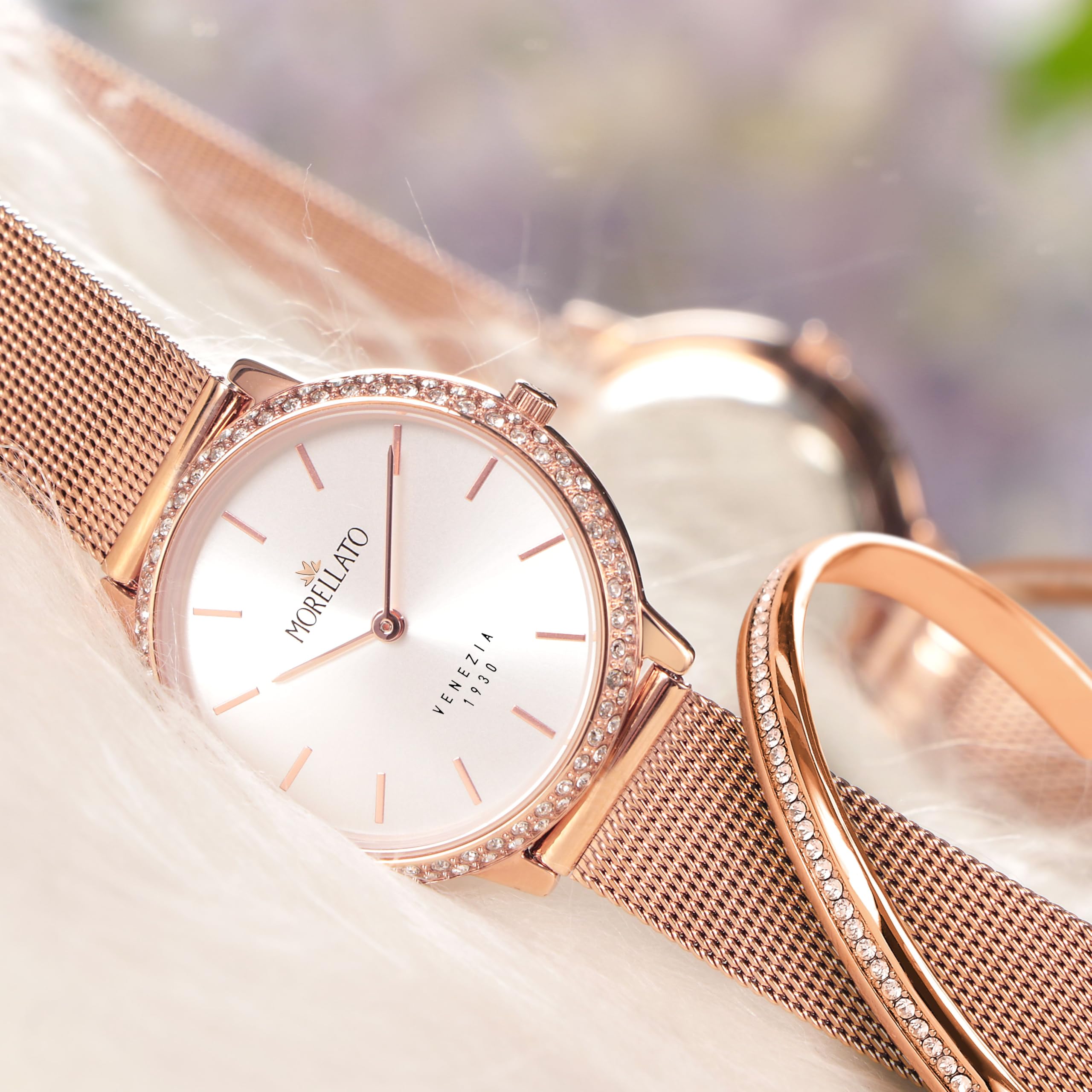 Morellato 1930 Montre Femme Seule Heure | Laiton, Acier, Boîtier 3,32 cm x 3,1 cm, PVD Or Rose