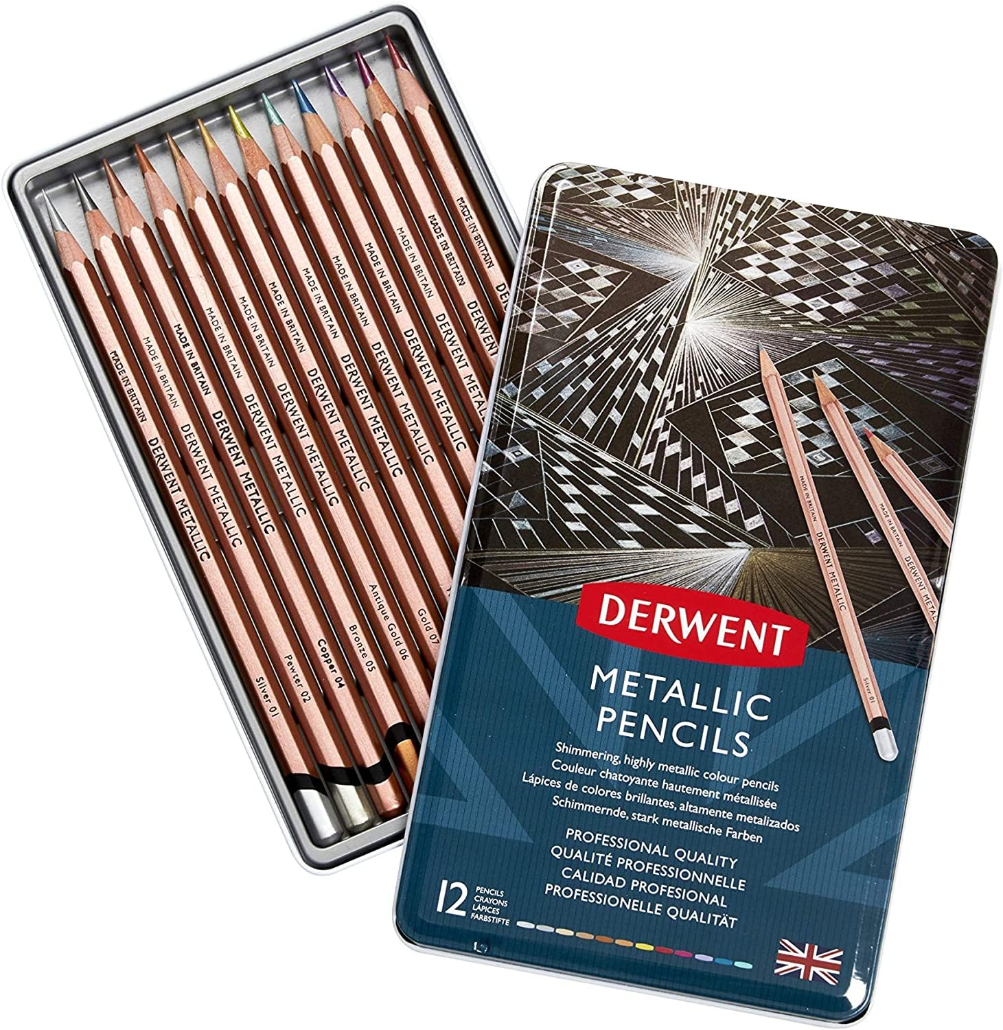 Derwent - Metallic Crayon 12 Pieces