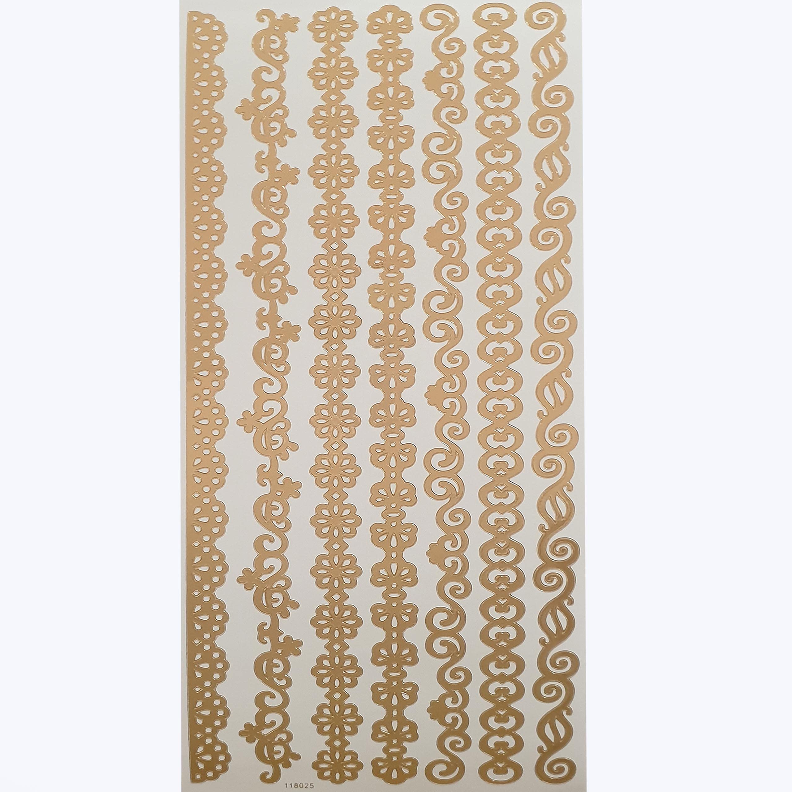 Pebble Eleven Gold,Rose Assorted Border Craft Stickers - Self Adhesive Outline Edge Trim For Card Making, 24 X 10 X 1 Cm (Rose Gold)