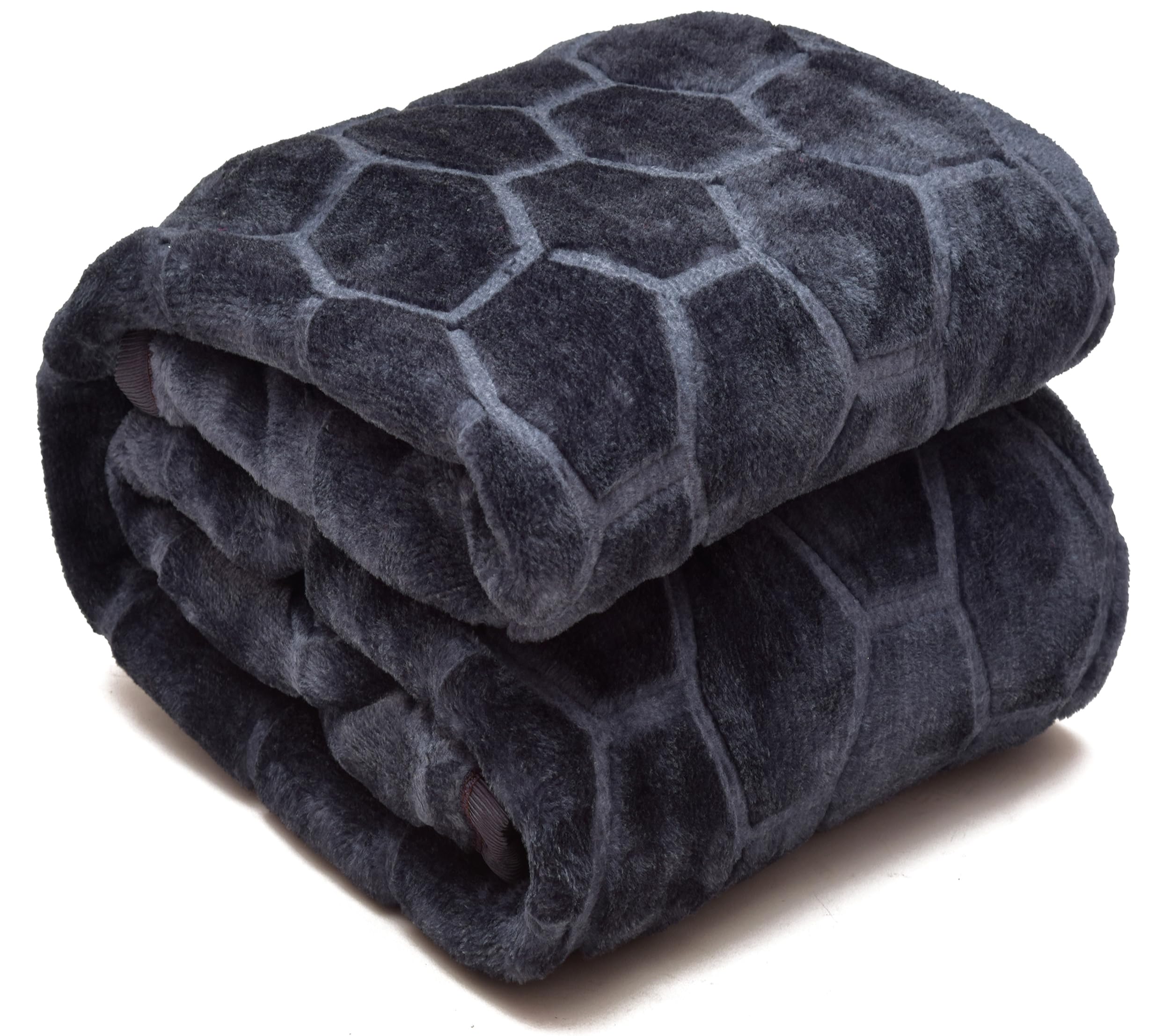 BENAVJI Grey Color Mink Floral Single Bed Balnket Super Soft Winter AC Blanket Size Width 125CM Length 204