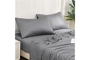 DOWNCOOL Queen Size Bed Sheets Cotton 400TC Sateen Sheet Set - Extra Comfort & Breathability