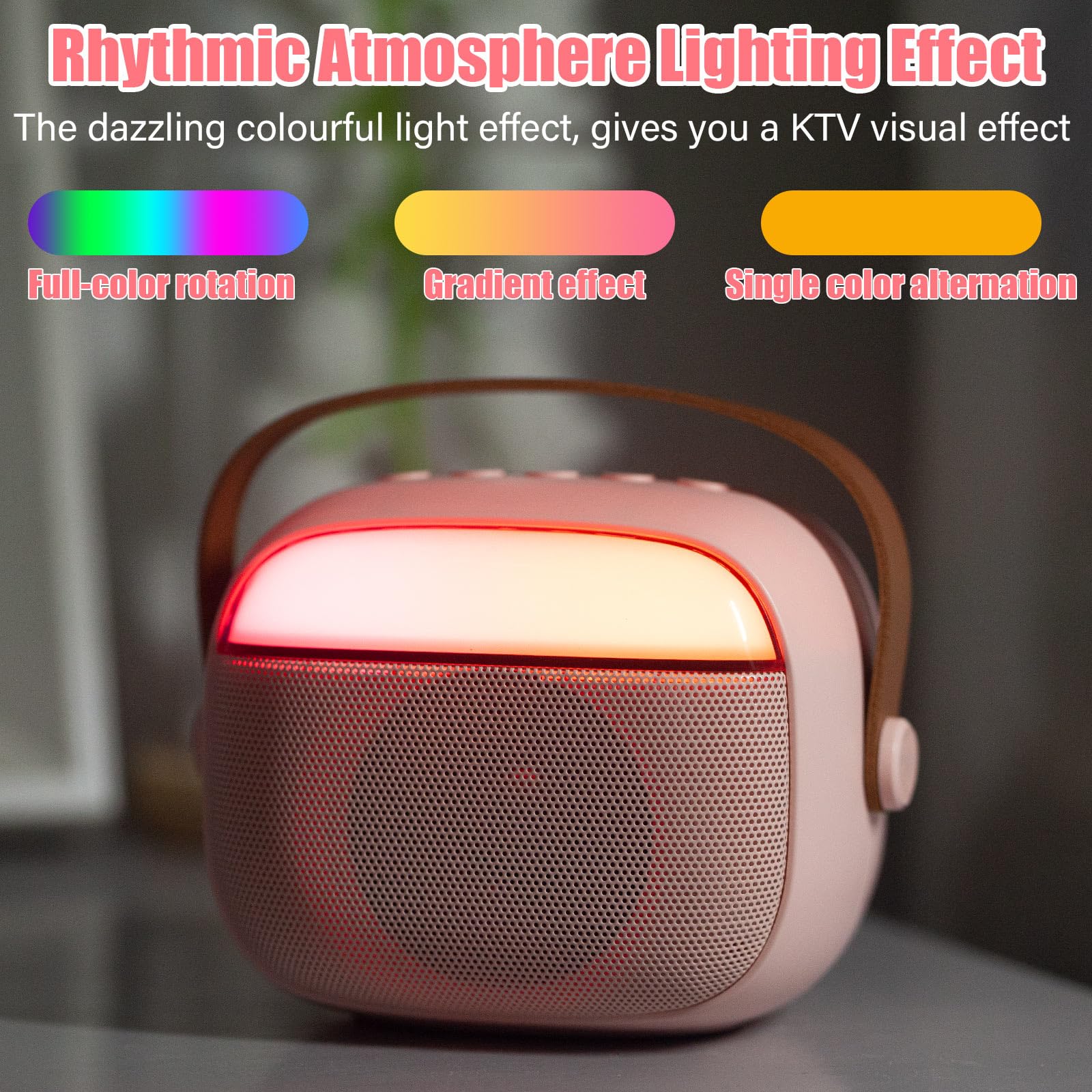 Karaoke per Bambini e Adulti con 2 Microfoni Senza Fili Bluetooth, Macchina Karaoke Portatile con Luce LED ed Effetti di Cambio Voce, Regali per Bambini da 3 a 18 Anni, Ragazzi e Ragazze