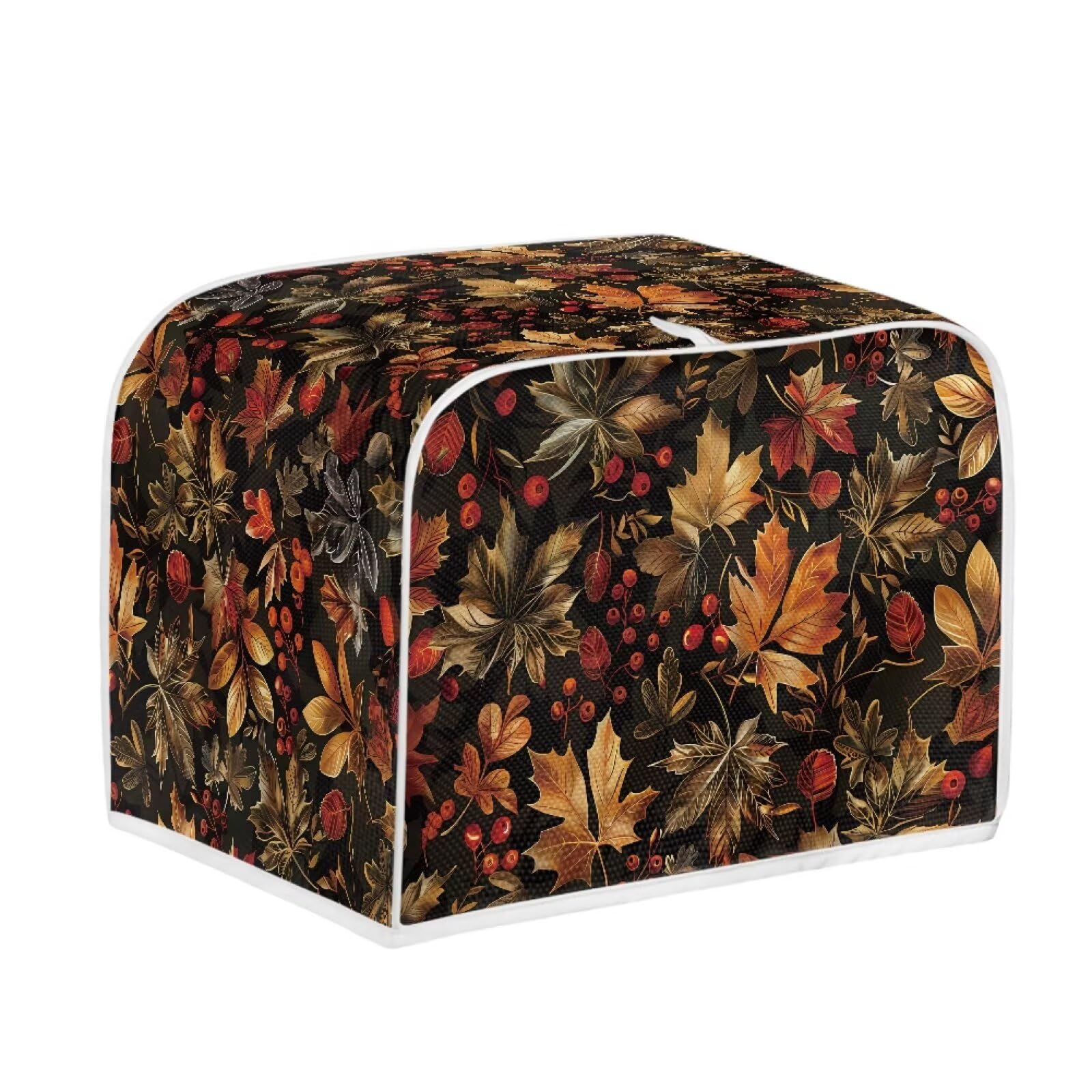 Kuiaobaty Fall Maple Leaves Toaster Appliance Dust-proof Cover, Autumn Harvest Maples Small Bread Maker Oven Cover, Dust and Greasy Protection,M