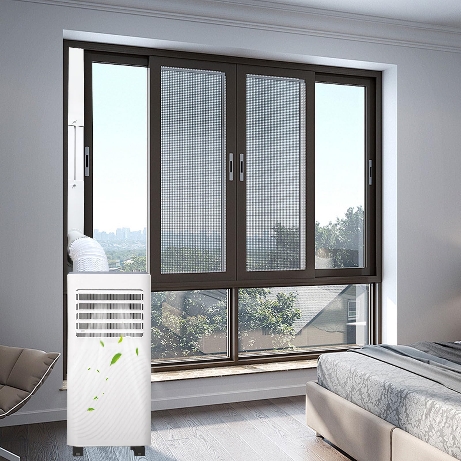 Fensterabdichtung Für Mobile Klimageräte, 3 Stück Klimaanlage Fensterabdichtung Rolladen Mit 150mm Klimaanlage Schlauch Adapter, Abluftschlauch Fensterdurchführung, Kein Bohren(A)