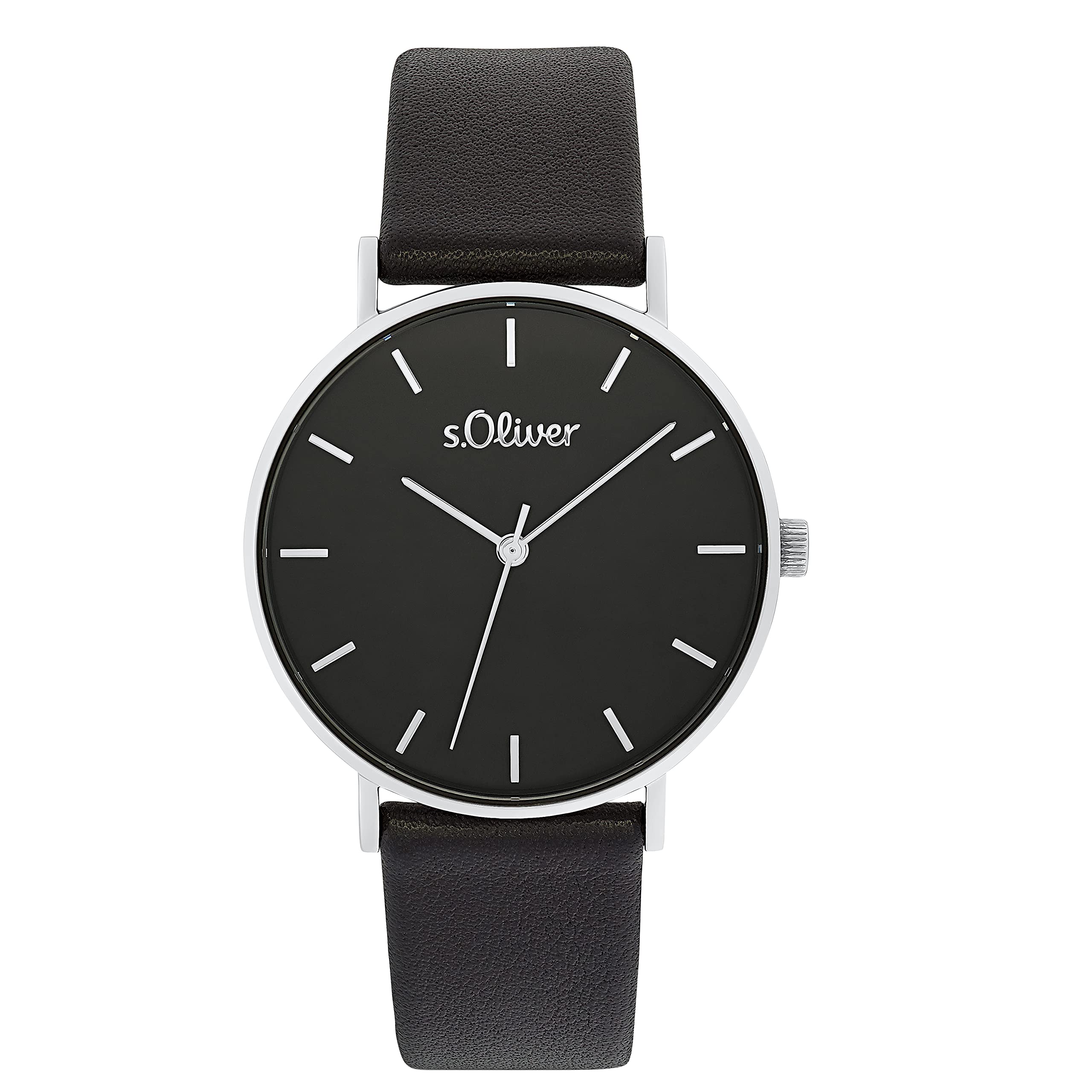 s.Oliver Armbanduhr Damen Quarzuhr Analog, mit Leder Armband, Wasserdicht, Kommt in Uhren Geschenk Box