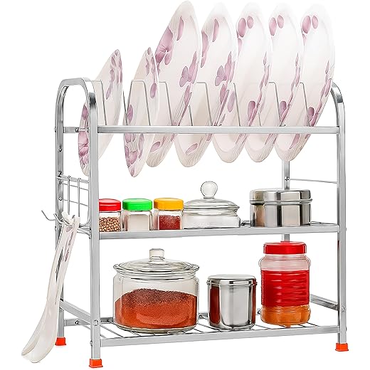 Namani Stainless Steel 3 Layer Plate Cup Stand 18 inch