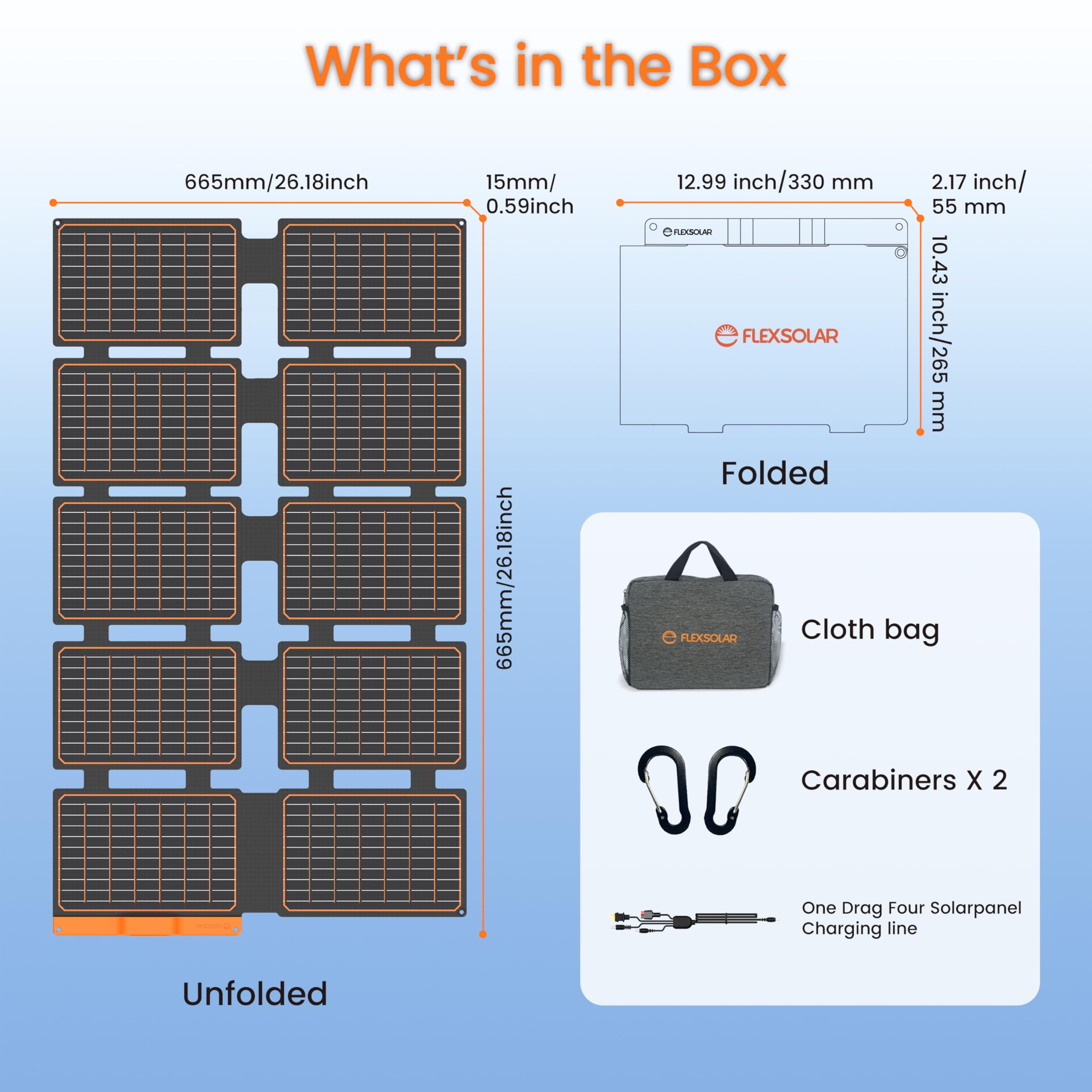 FlexSolar 100W Portable Solar Panels Chargers with PD3.0 USB-C,QC3.0 USB-A and DC Outputs Foldable IP67 Waterproof Power Emergency Camping for Small Power Station Generator,Phones, Power Banks - 4
