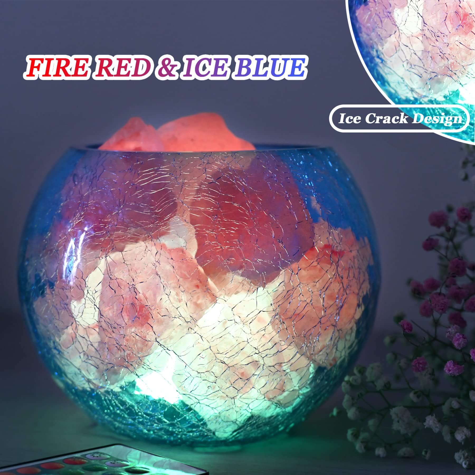 Lampe USB en sel de l'Himalaya avec télécommande, 16 couleurs d'éclairage et 4 modes de changement de couleur, utilisée comme cadeau de vacances, décoration d'intérieur, yoga, bureau