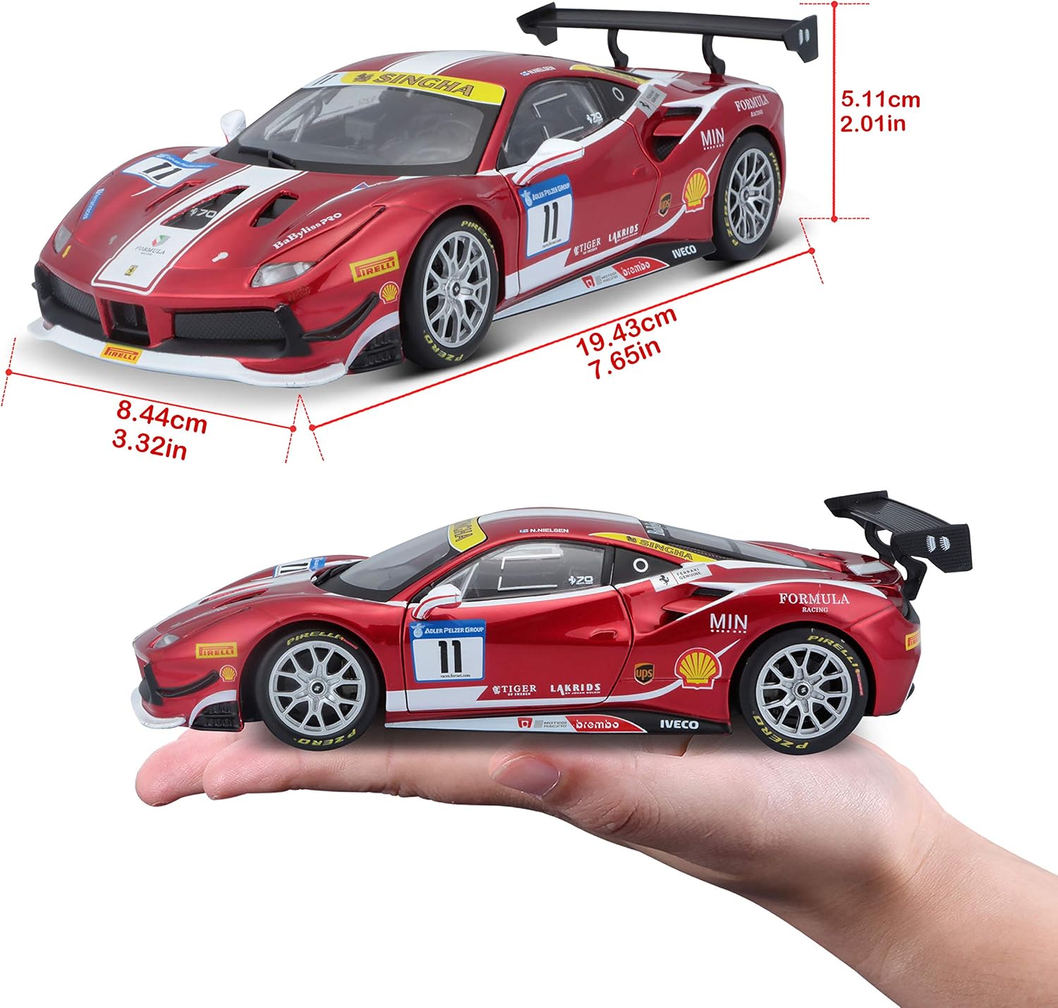 Bburago 1:24 Racing 488 Challenge - Red
