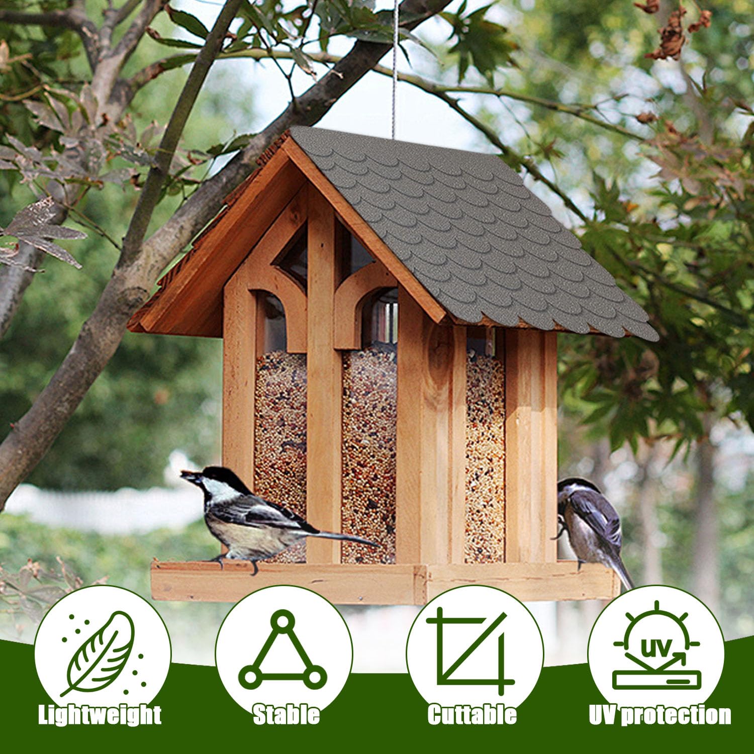 Autoadhesivas Tejas De Techo, 32 Piezas Tejas De Fieltro Impermeables, Aut0adhesivas Para Casas De Pájaros, Tejas para Techos Aut0adhesivas, Mini Fieltro para techos, Casas De Pájaros, conejeras
