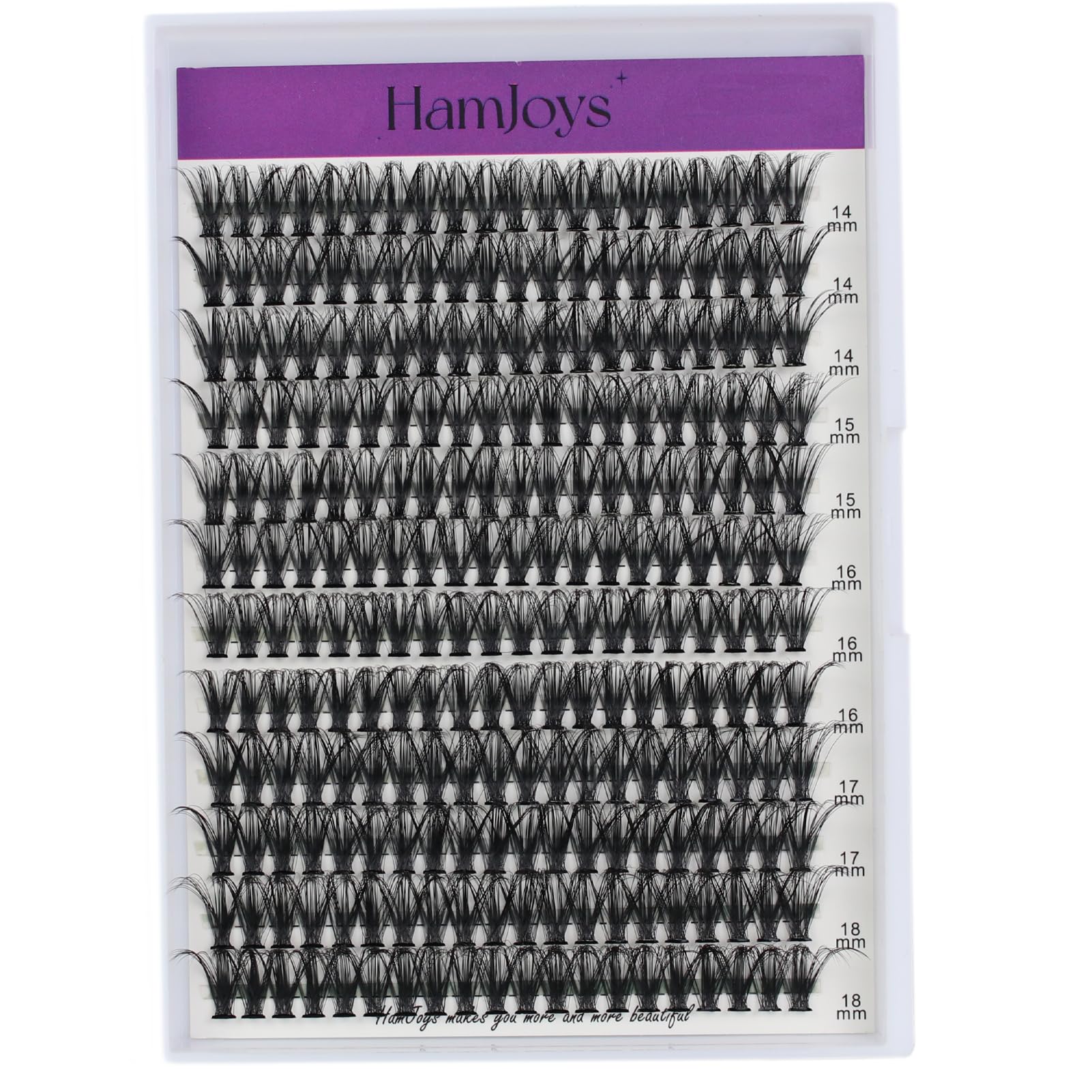 Cluster Lashes 240pcs 40D DIY Eyelash Extension D Curl Long Individual Lashes Mixed Tray Faux Mink Lash Clusters Extensions 0.07 Black (40D-0.07D-14-