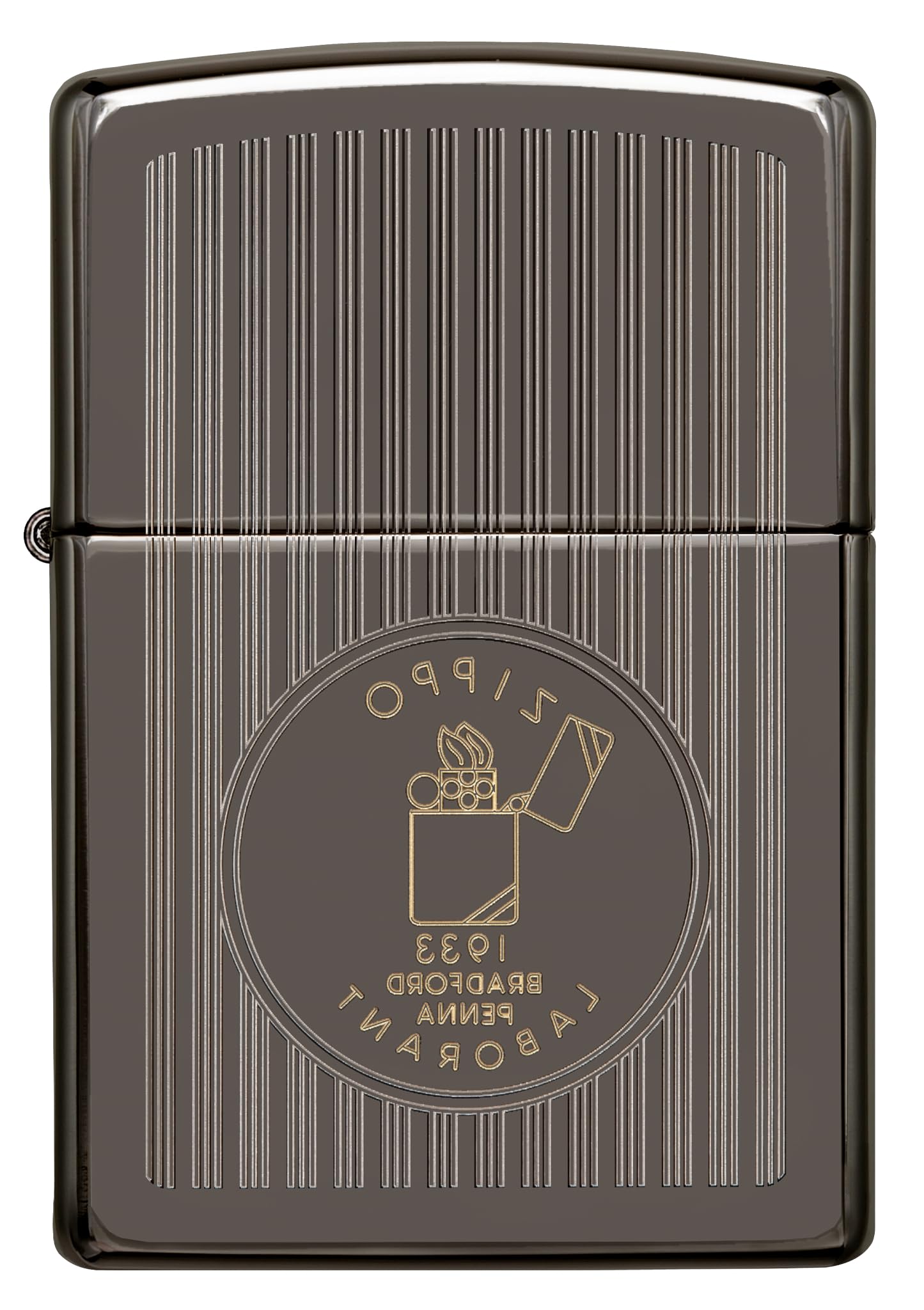 Zippo Sturmfeuerzeug - Founder's Day, Black Ice, Laser Two-Tone - Nachfüllbar - Wiederverwendbar - Windfestes Design - Geschenkbox - Made in USA