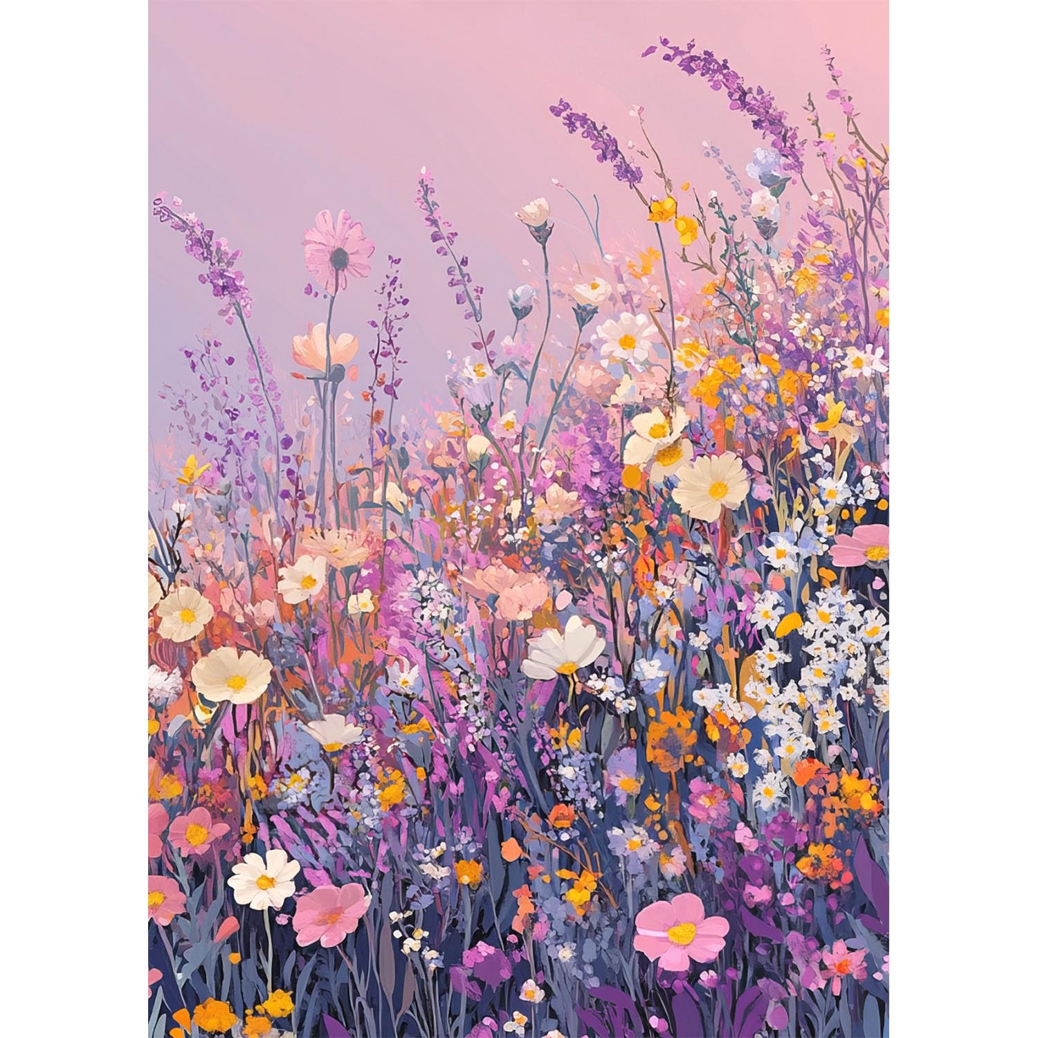 HOIYLDS Diamond Painting Kits for Adults - Wild Flower Diamond Art Kits for Adults Beginner, DIY Full Drill Diamond Dots Paintings with Diamonds 5D Gem Art and Crafts Home Wall Decor 12x16inch