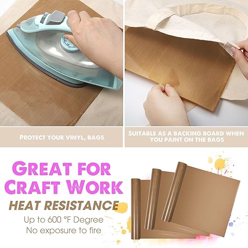 Miniatura 5 de 20 bolsas de lona de 15 x 16 pulgadas, bolsas de algodón natural en blanco reutilizables a granel con asas y hoja de PTEF, bolsas de tela de playa