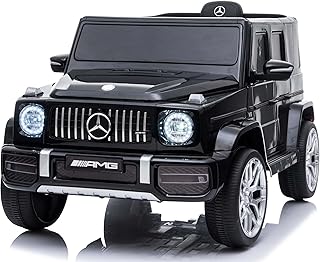 Voiture électrique Enfants Mercedes G Classe 2025, Noire, Batterie Lithium, véhicule Electrique pour Enfants 3-5 Ans avec télécommande 2,4 GHz, MP3/USB/Bluetooth, Suspension Avant et arrière