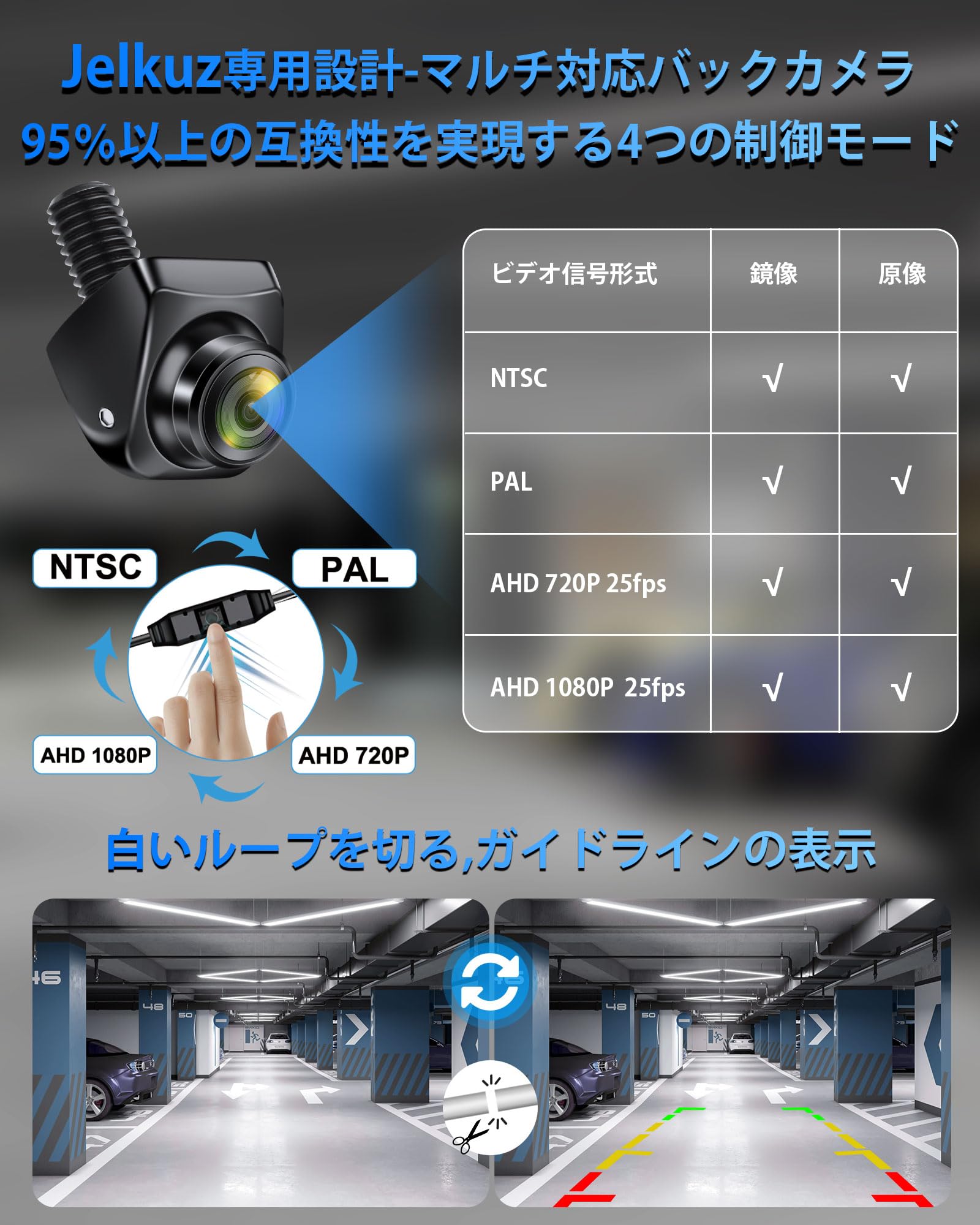 Amazon.co.jp: 【調整可能な汎用設計】バックカメラ リアカメラ AHD