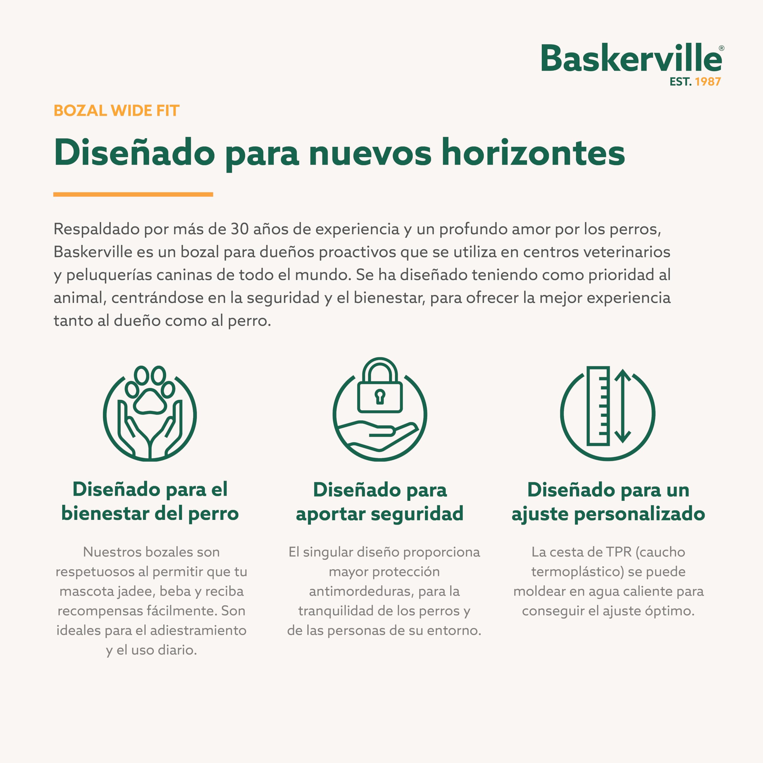 Bozal BASKERVILLE para perro de hocico ancho - Pueden jadear y beber, transpirable, evita mordidas, adiestramiento de perros con narices anchas (Talla 13)