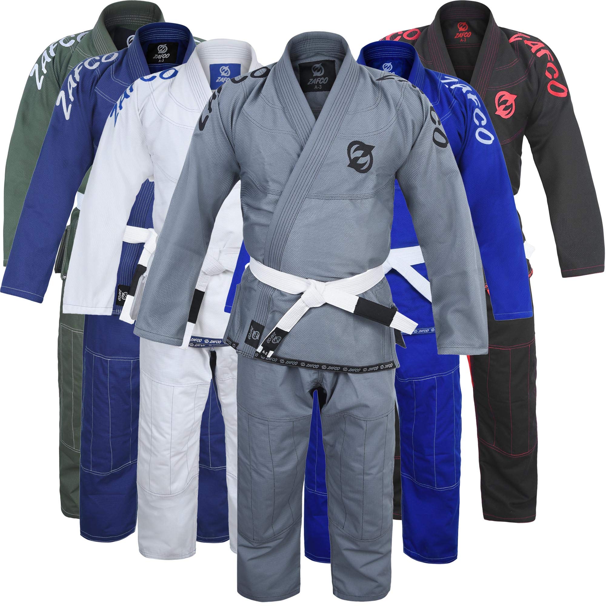 Zafco SportsBrazilian Jiu Jitsu Gi BJJ Gi for Men & Women Grappling gi Uniform Kimonos Light, Preshrunk, with White Belt