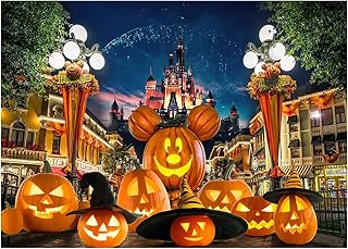 AIIKES 8x6FT Halloween Backdrop Halloween Castle Backdrop for Photography Park Pumpkin Birthday Party Decorations Baby Shower Banner Studio Props 12-327