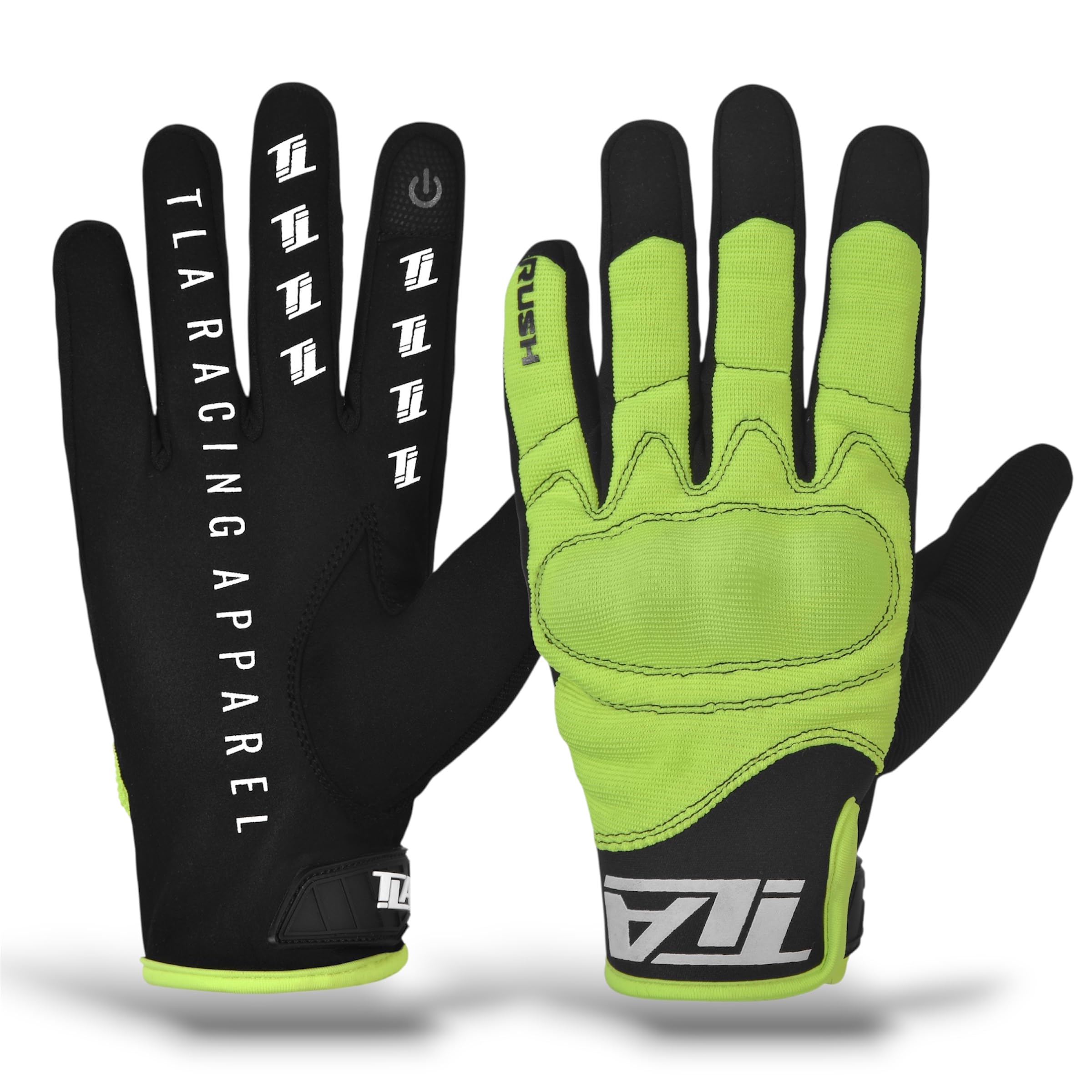TLA RUSH Gants de moto tourisme avec protection des articulations homologuée CE, gants de motocross, scooter, quad, velò, écran tactile, respirants, mi-saison, protection contre les chocs élevés.