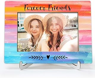 YSTEP Best Friend Forever Frame, Gifts for Long Distance Friends - Wood 4x6 Picture Frame for Desk Display