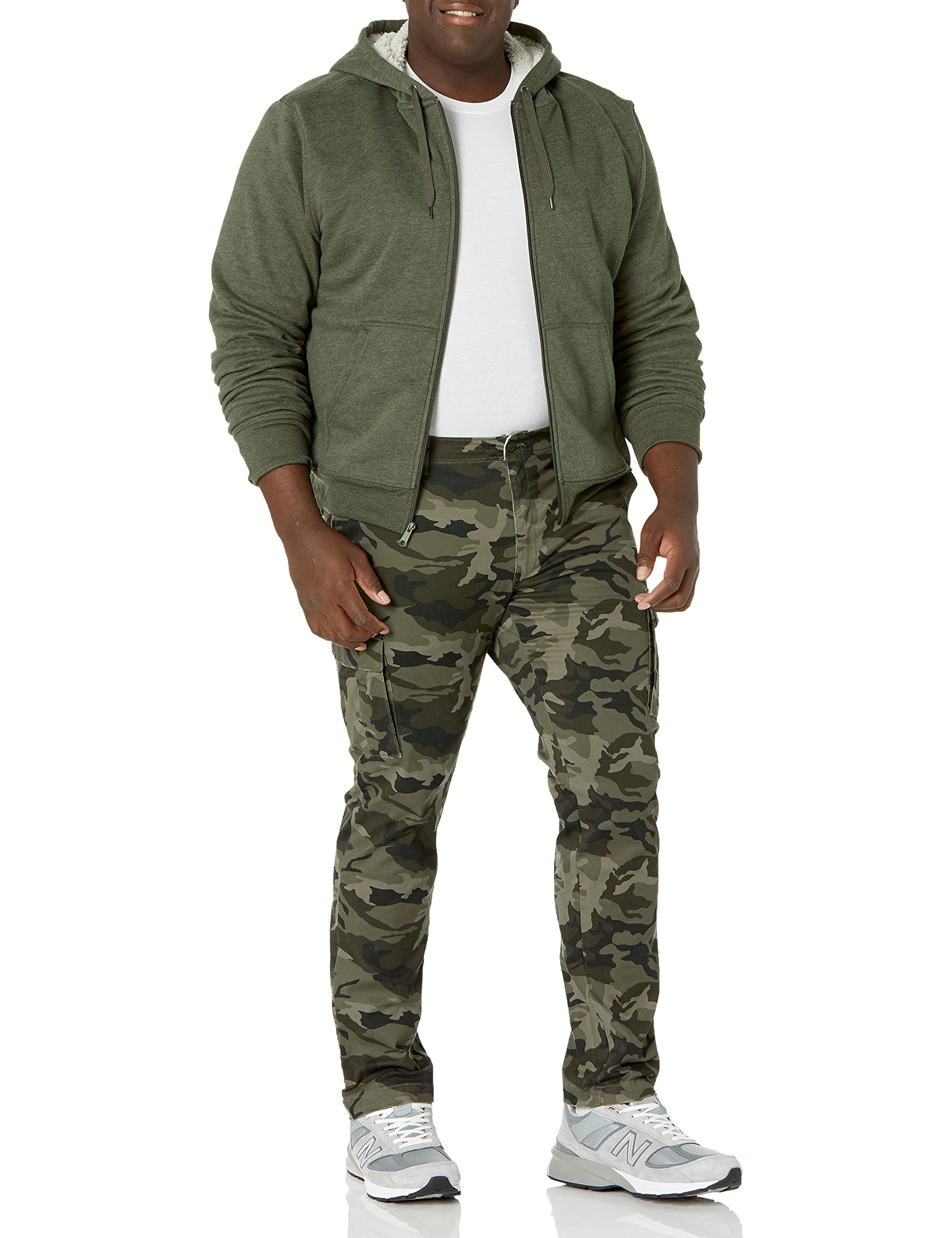 Amazon Essentials Felpa con Cappuccio e Cerniera Integrale in Pile Foderata in Sherpa Uomo