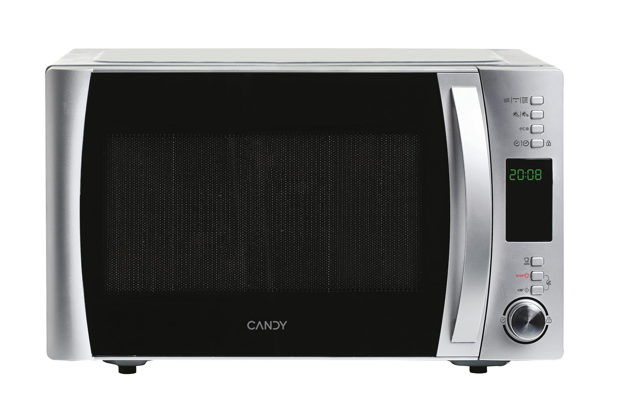 Candy X-Range CMXG22DS, Microondas con Grill, 22L, 1250W, 5 Niveles de Potencia, Digital, 40 Programas, Bloqueo Seguridad, Plato 25,5CM, Grill Rack, Express Cooking, Temporizador, App simply-Fi, Inox