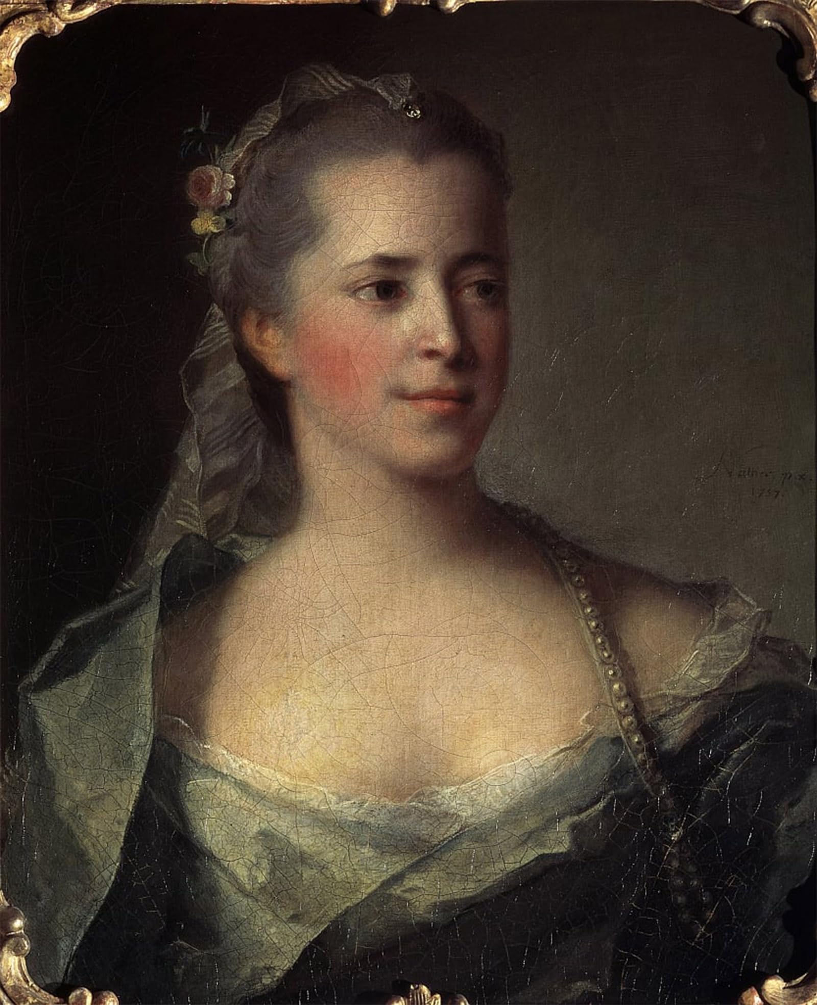 ARTXLXXBN Famous Print Painting Colorful Art Print Portrait of a Lady by Jean Marc Nattier Canvas Art Decorations for Home Decor 60x90cm