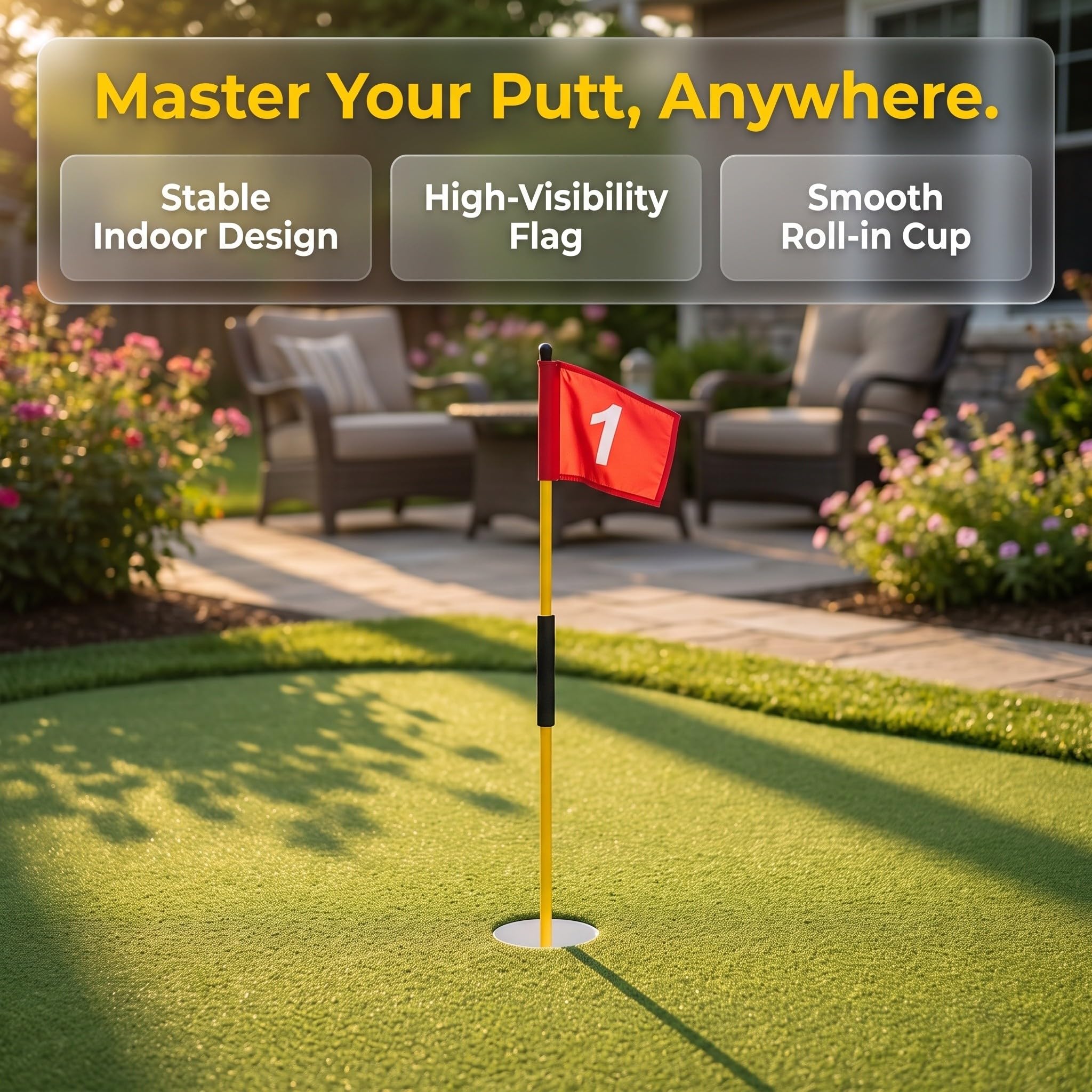 ibasenice Golf-Flaggenstange - Tragbare Golf-Putting-Flaggen-Flaggenstange