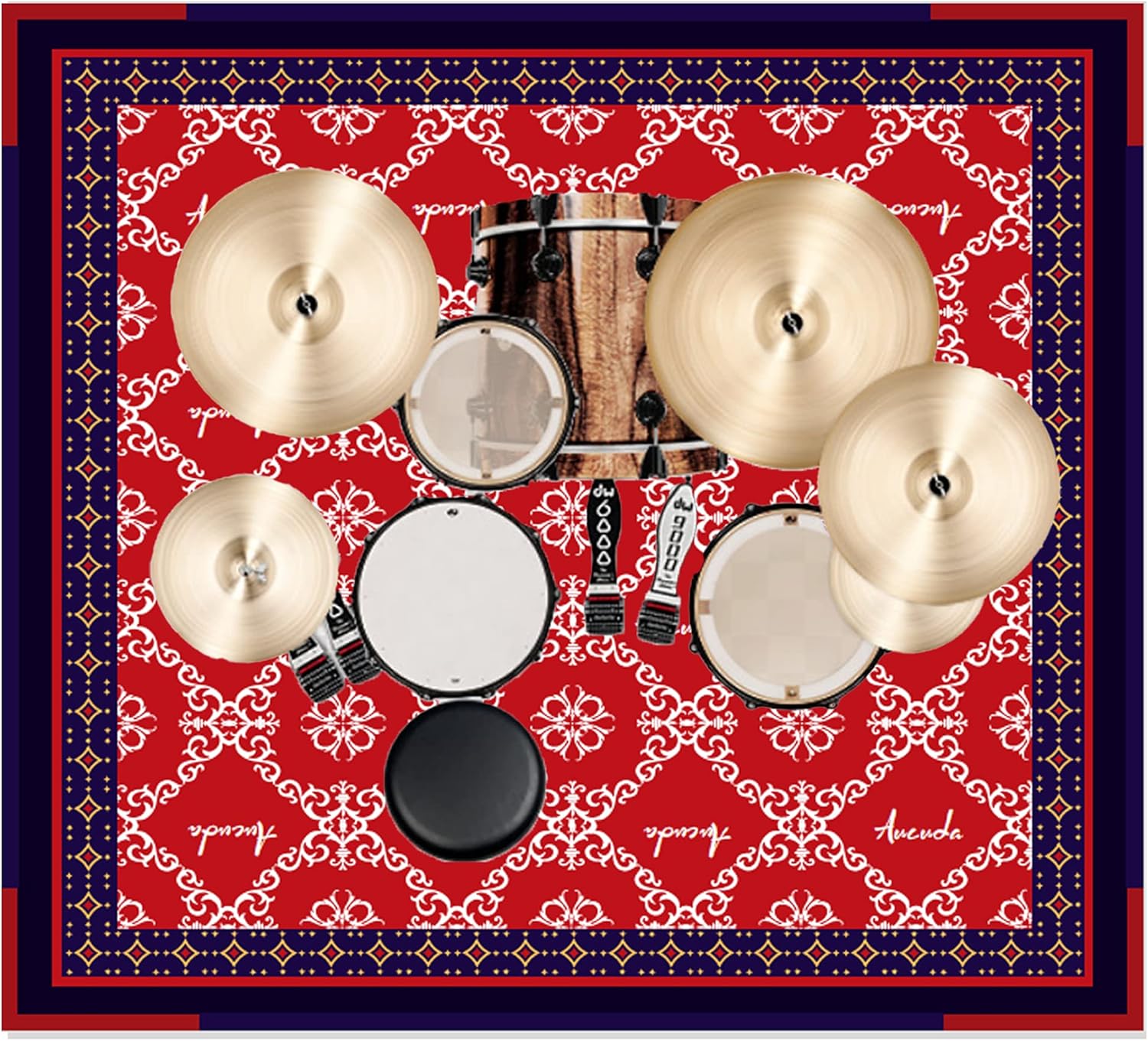 Aucuda Drum Rug 6x6.6 ft Drum Mat Outdoor, Tightly Woven