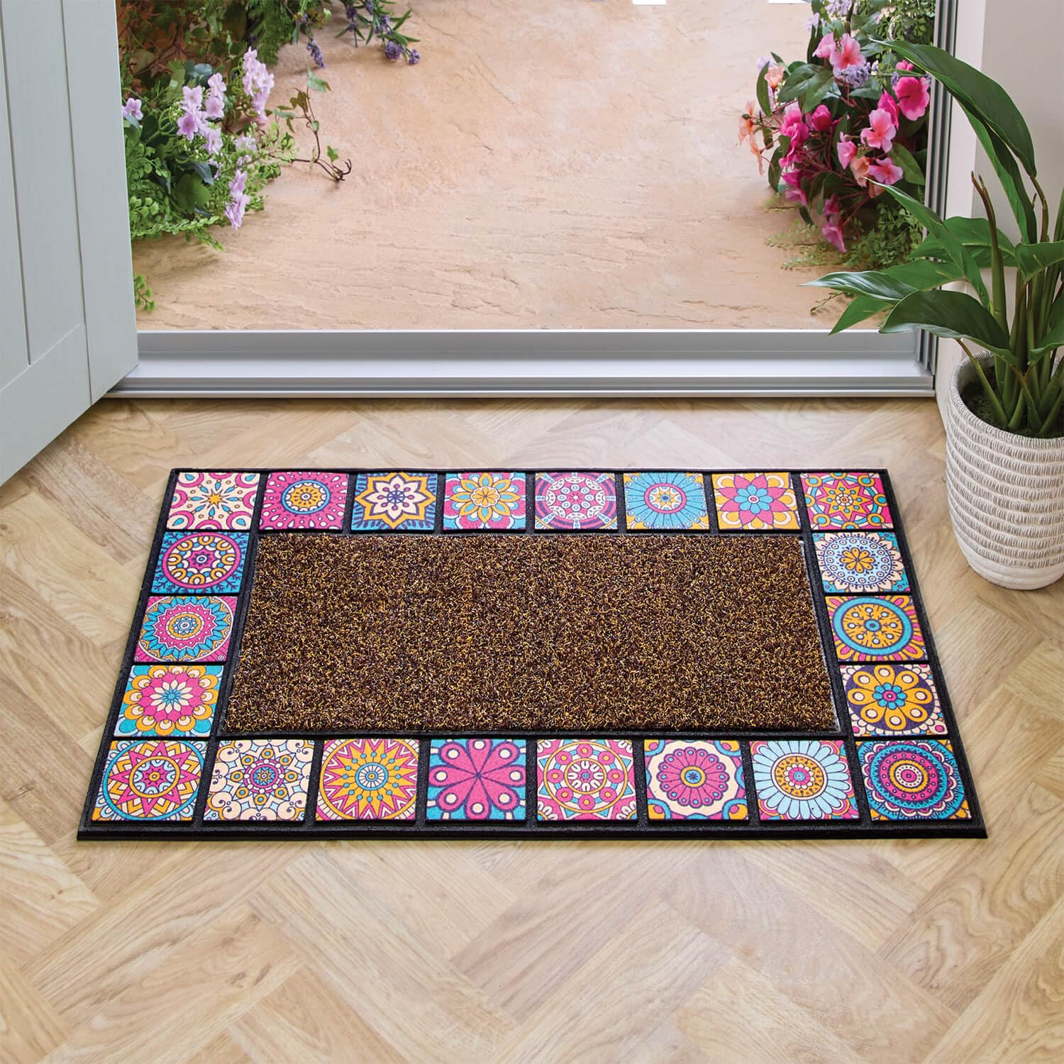 Coopers of Stortford Moroccan Summer Tiles Doormat Non-Slip Indoor