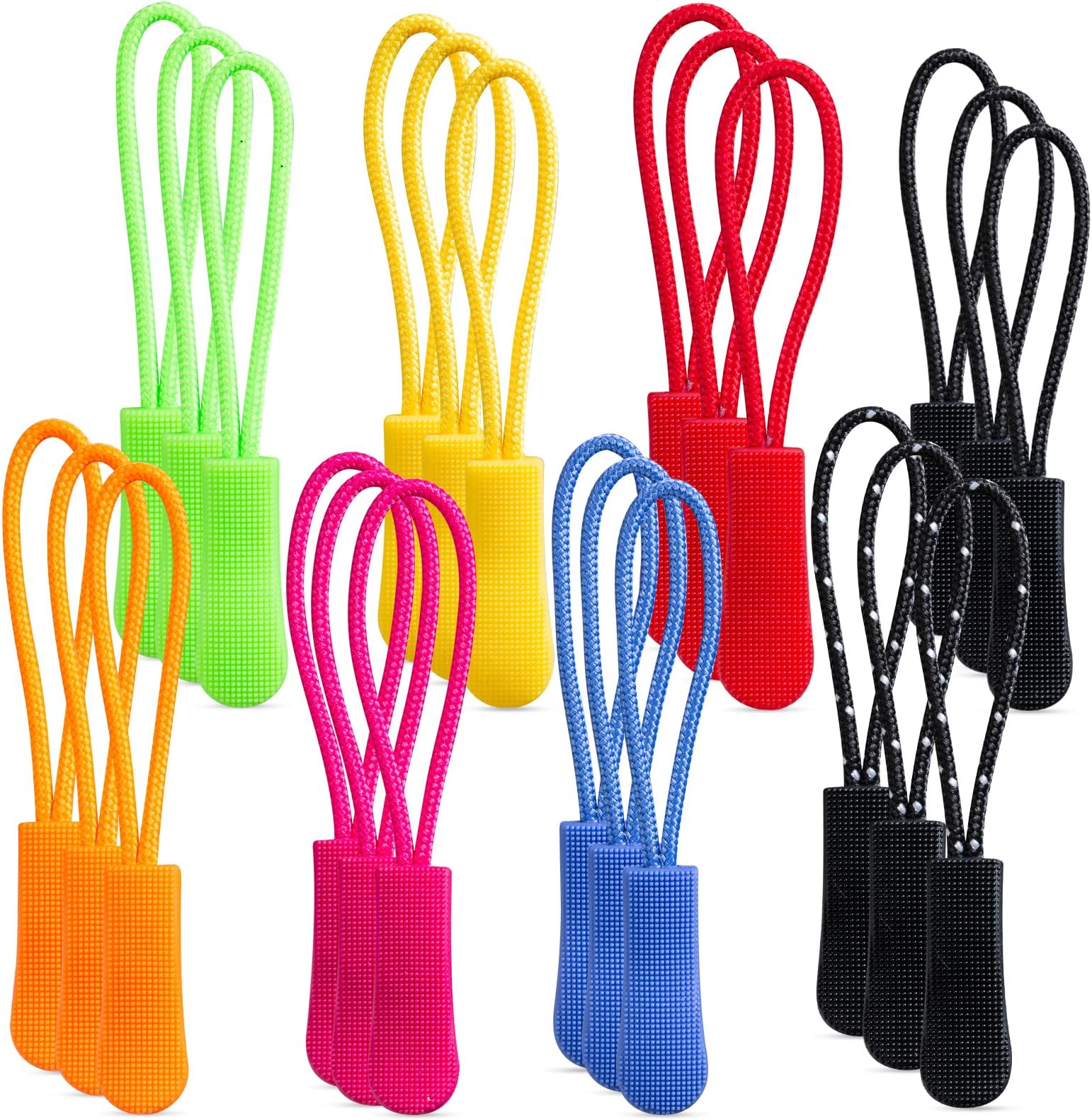 LiteTour 40-Piece Multicolour Nylon Zipper Pulls for Clothes, Backpacks, Travel Cases, Handbags, Purses & More
