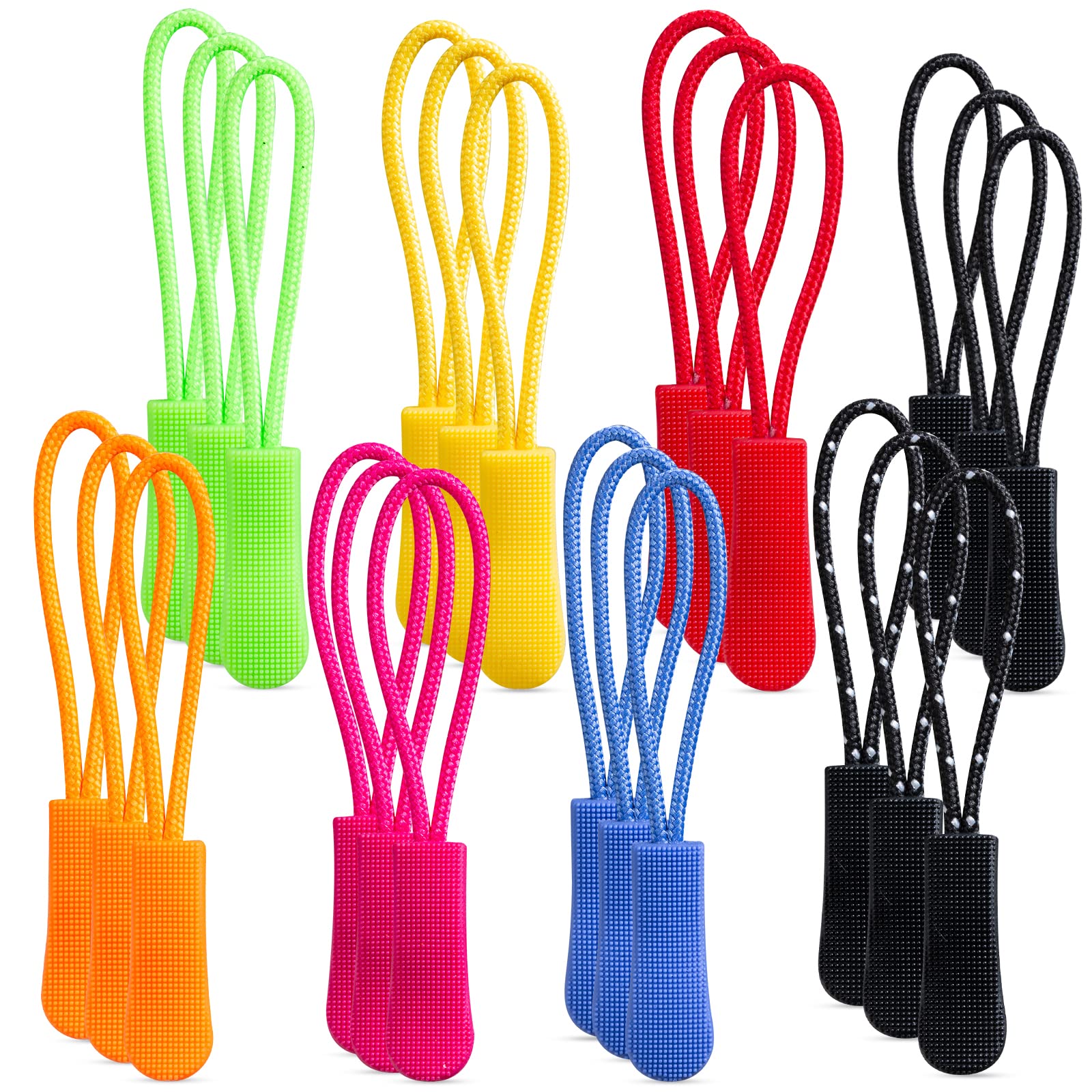 LiteTour 40-Piece Multicolour Nylon Zipper Pulls for Clothes, Backpacks, Travel Cases, Handbags, Purses & More