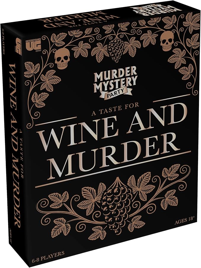 Murder Mystery Party A Taste for Wine & Murder – Murder Mystery Dinner Party Game for Adults – Interactive Crime Solving Role Play Game Night Kit with Invitations & Clues – Ages 16+