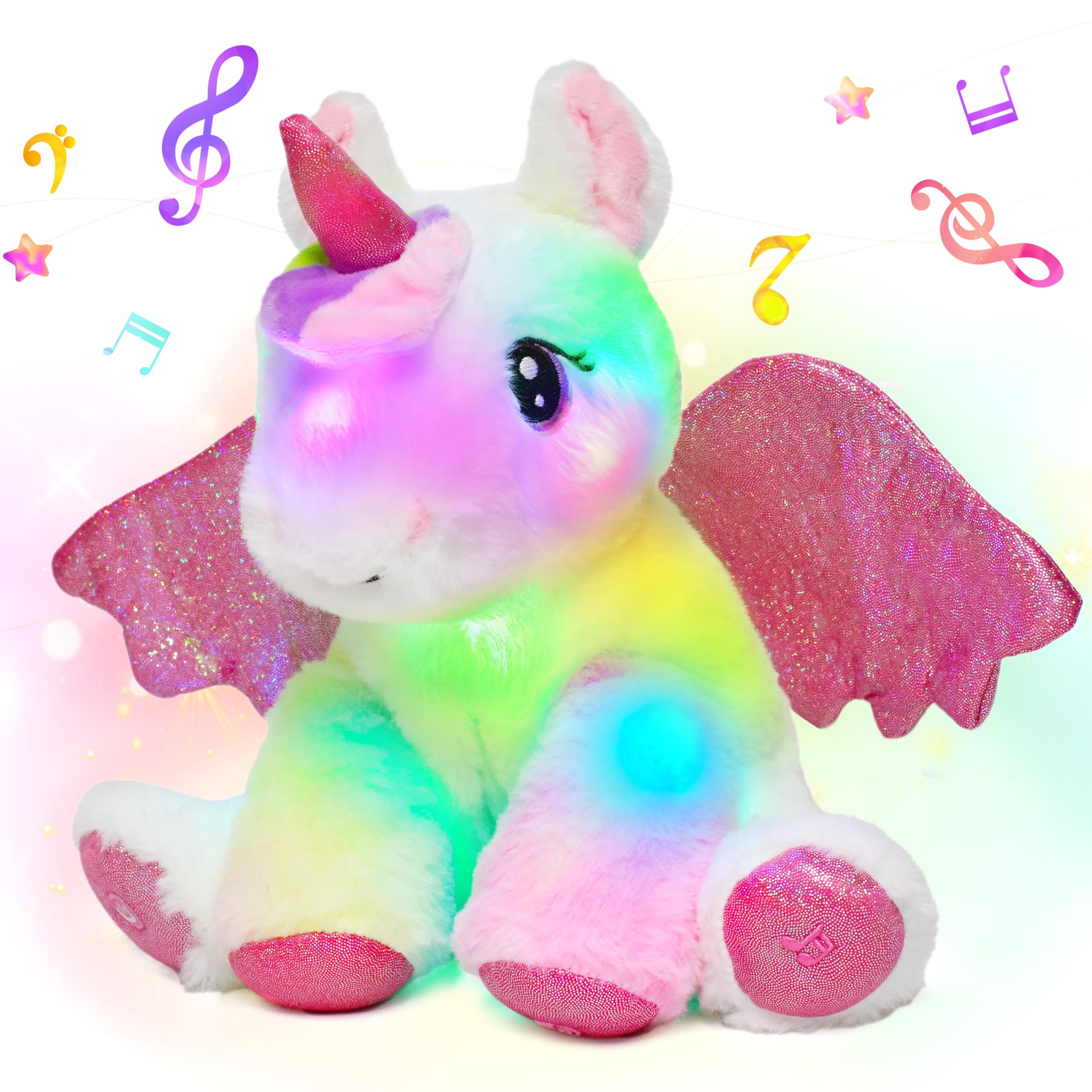 新品未使用 バリートゥモロー unicorn ユニコーン Amazon.com: Hopearl LED Musical Stuffed Unicorn Adorable Lighting