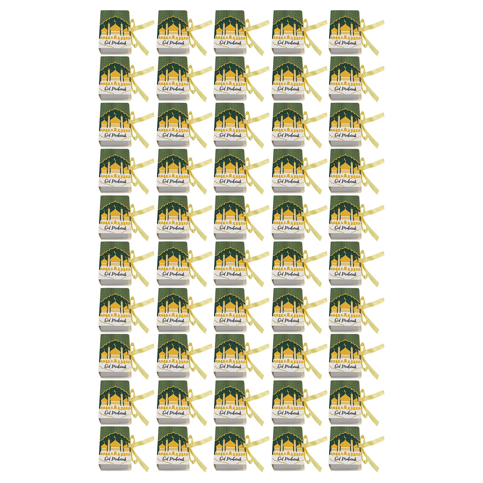 Buxuaaaa Green 50Pcs Book Shape Eid Candy Boxes Treat Boxes Cookie Candy Bags Easy Assemble For Candies Sweets And Cookie Packaging Unique Packaging